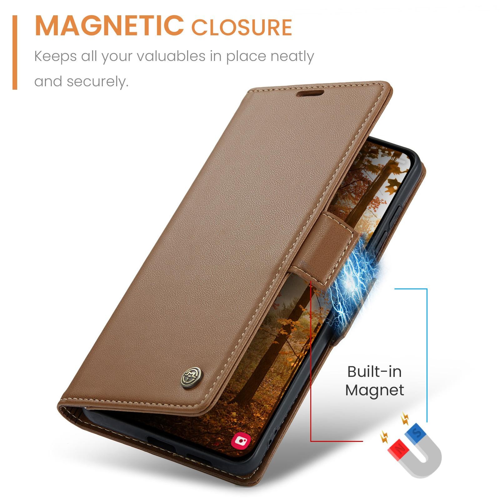 CaseMe 023 Samsung Galaxy S26 Plus 5G RFID Θήκη Πορτοφόλι Δερμάτινη – Brown