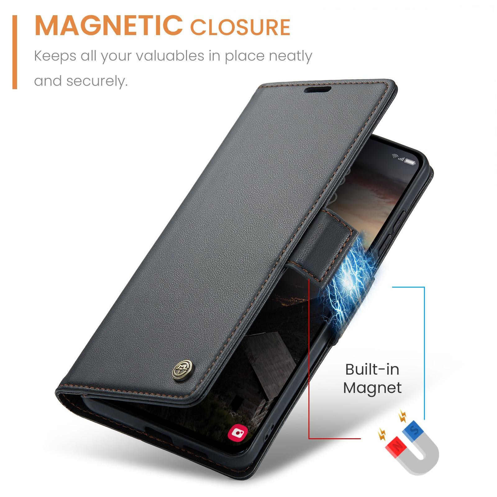 CaseMe 023 Samsung Galaxy S26 Plus 5G RFID Θήκη Πορτοφόλι Δερμάτινη –Black