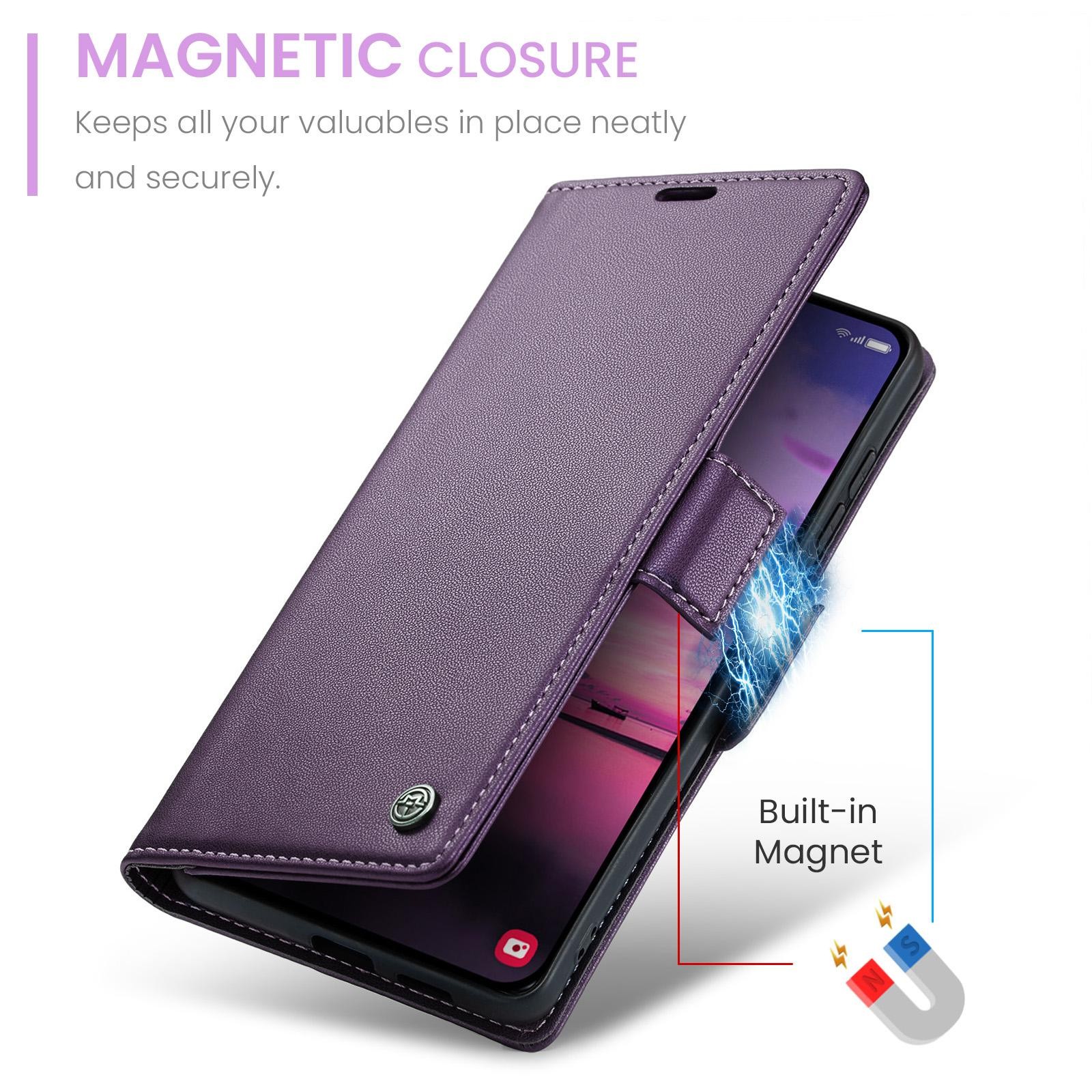 CaseMe 023 Samsung Galaxy S26 Plus 5G RFID Θήκη Πορτοφόλι Δερμάτινη – Purple