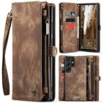 CaseMe 008 Samsung Galaxy S24 Ultra 5G Θήκη Πορτοφόλι με Αποσπώμενη Θήκη Σιλικόνης - Brown