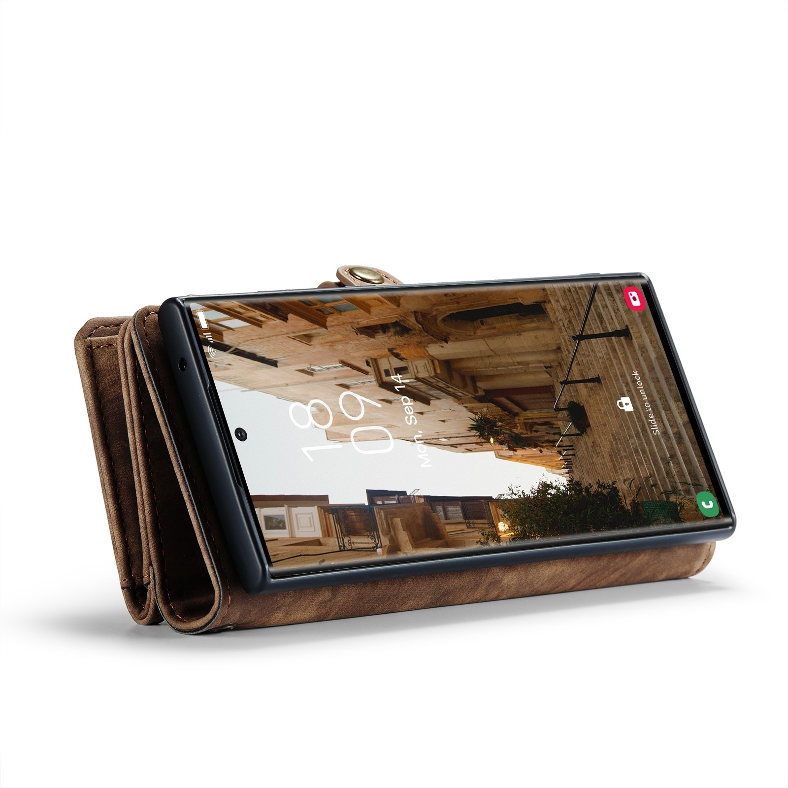 CaseMe 008 Samsung Galaxy S24 Ultra 5G Θήκη Πορτοφόλι με Αποσπώμενη Θήκη Σιλικόνης - Brown