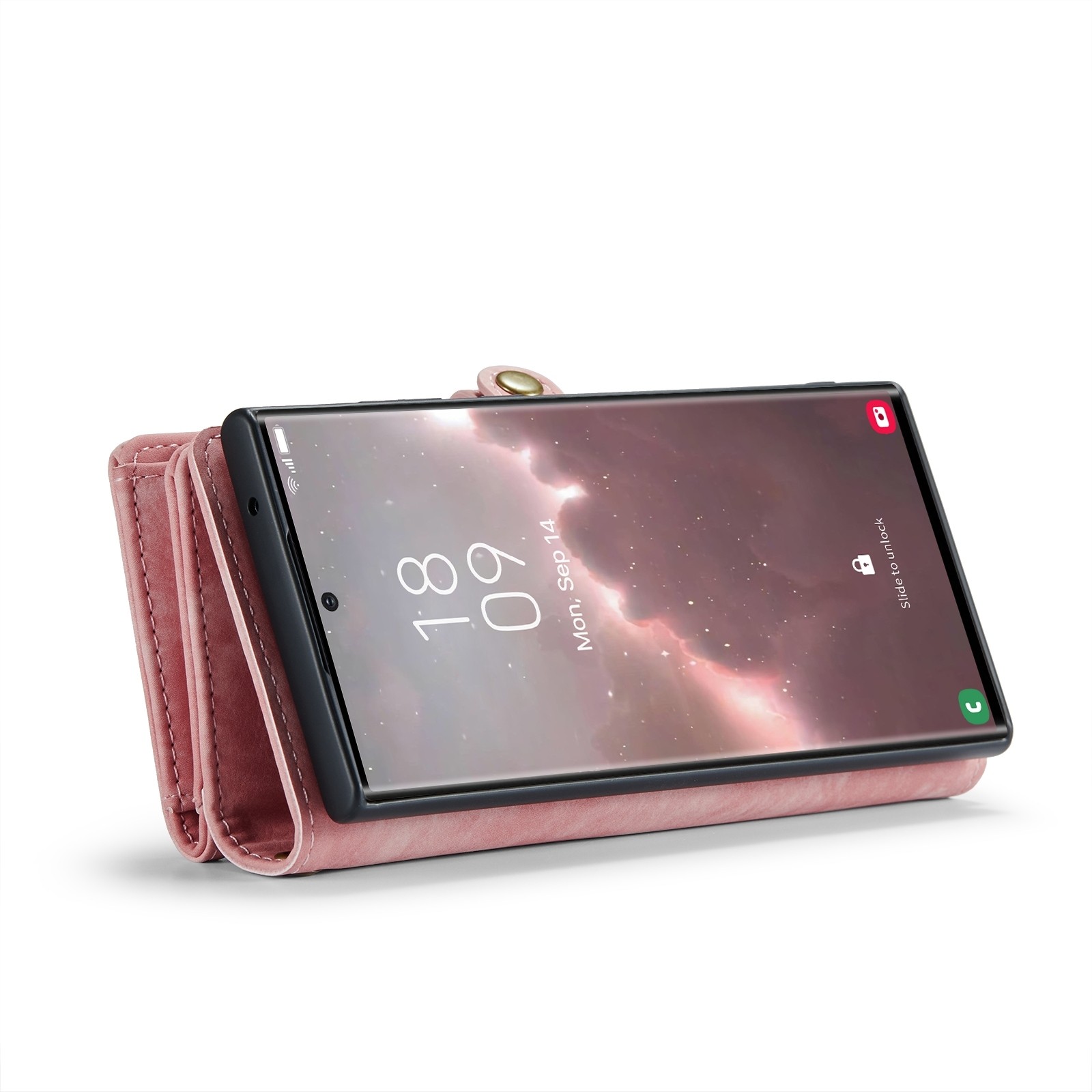 CaseMe 008 Samsung Galaxy S24 Ultra 5G Θήκη Πορτοφόλι με Αποσπώμενη Θήκη Σιλικόνης - Pink