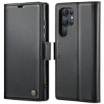 CaseMe 023 Samsung Galaxy S24 Ultra 5G RFID Θήκη Πορτοφόλι Δερμάτινη –Black