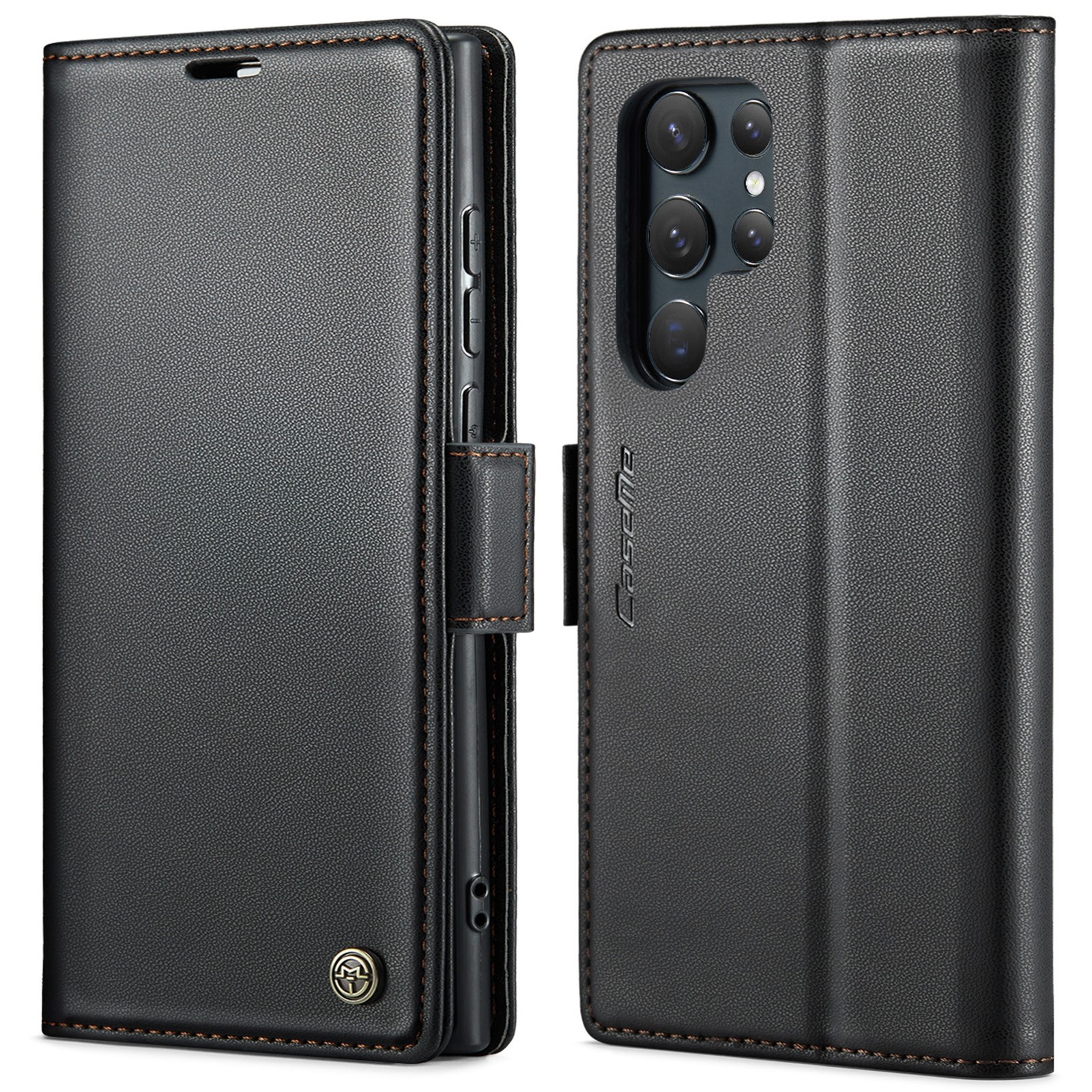 CaseMe 023 Samsung Galaxy S24 Ultra 5G RFID Θήκη Πορτοφόλι Δερμάτινη –Black