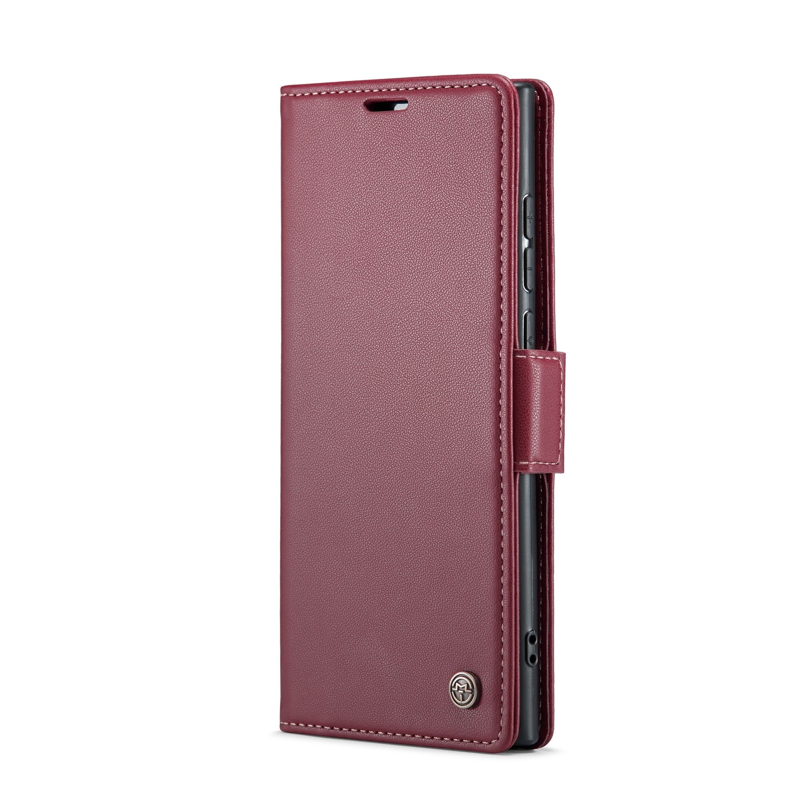 CaseMe 023 Samsung Galaxy S24 Ultra 5G RFID Θήκη Πορτοφόλι Δερμάτινη –Wine red