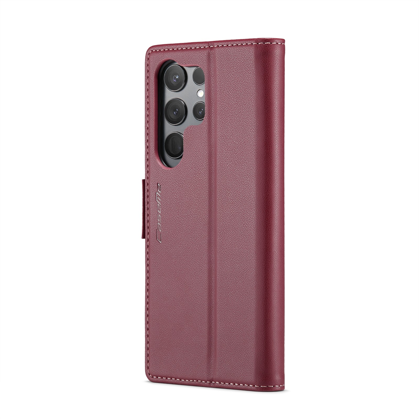 CaseMe 023 Samsung Galaxy S24 Ultra 5G RFID Θήκη Πορτοφόλι Δερμάτινη –Wine red