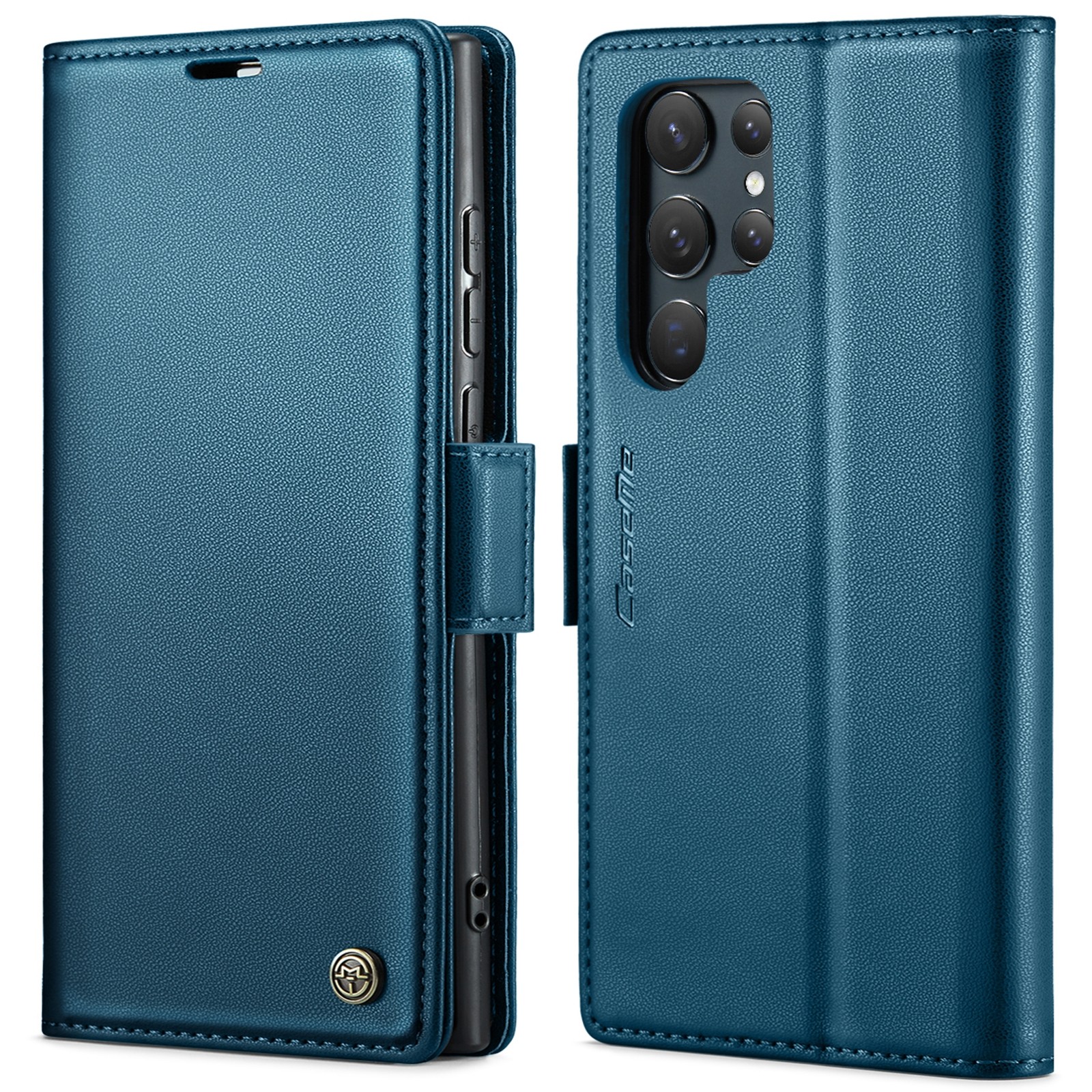 CaseMe 023 Samsung Galaxy S24 Ultra 5G RFID Θήκη Πορτοφόλι Δερμάτινη –Blue