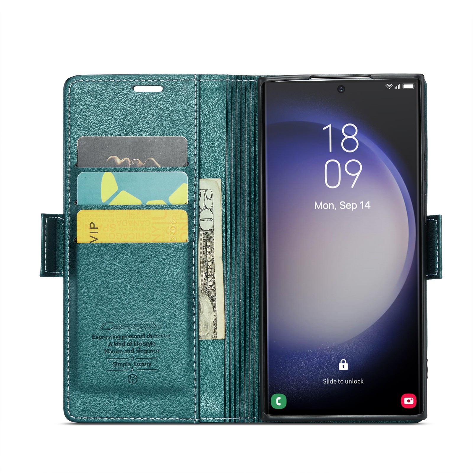 CaseMe 023 Samsung Galaxy S24 Ultra 5G RFID Θήκη Πορτοφόλι Δερμάτινη –Pearly Blue