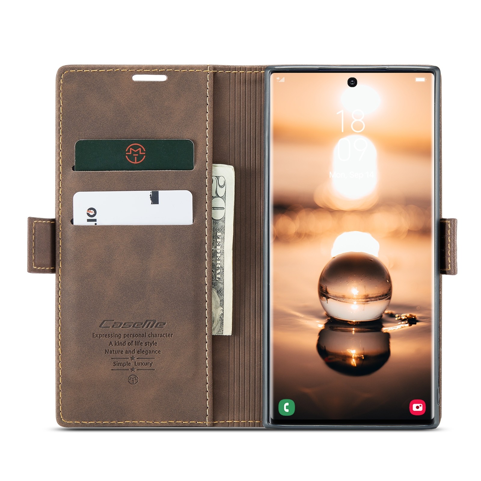 CaseMe 013 Samsung Galaxy S24 Ultra 5G Retro Leather Θήκη Βιβλίο -Coffee