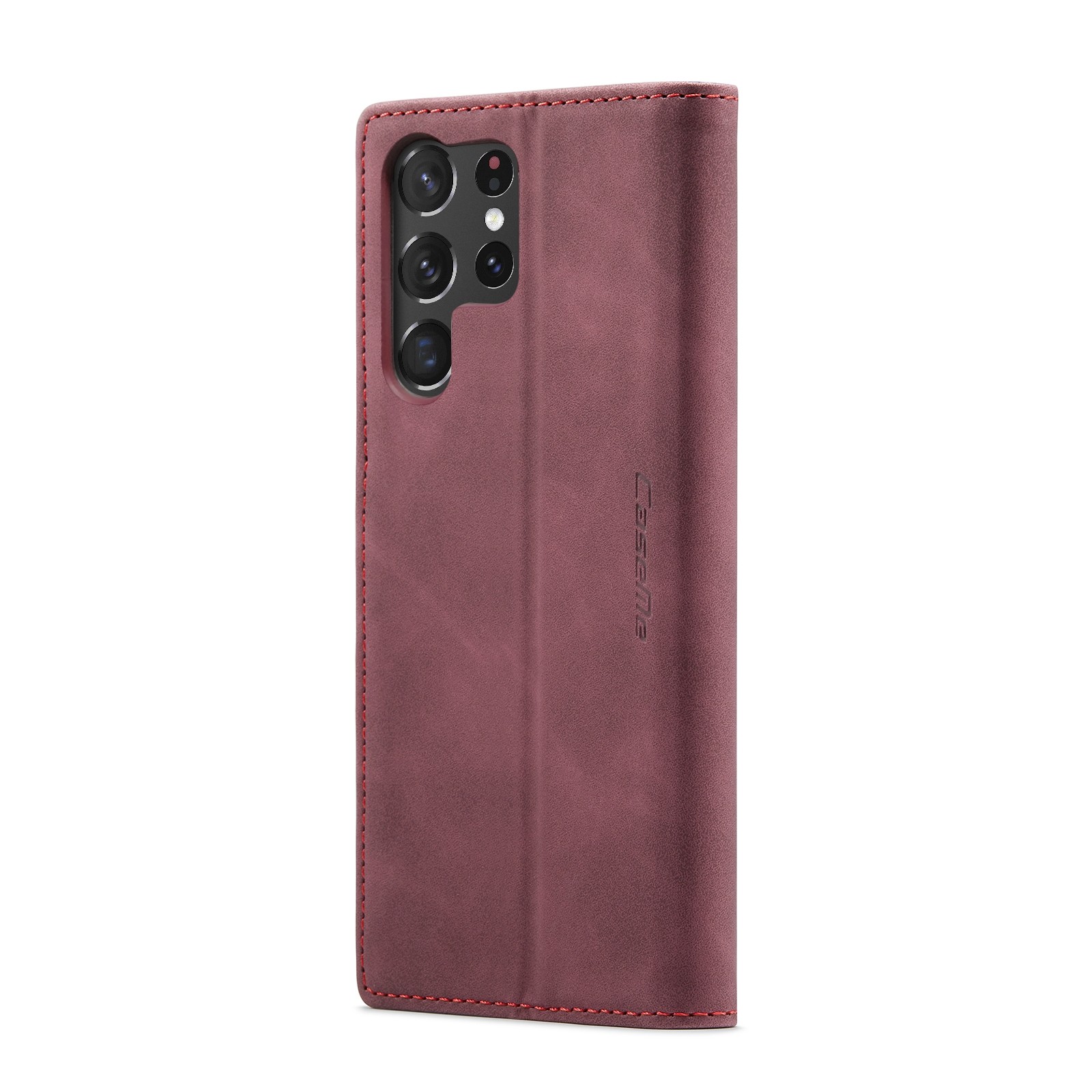 CaseMe 013 Samsung Galaxy S24 Ultra 5G Retro Leather Θήκη Βιβλίο - Wine red