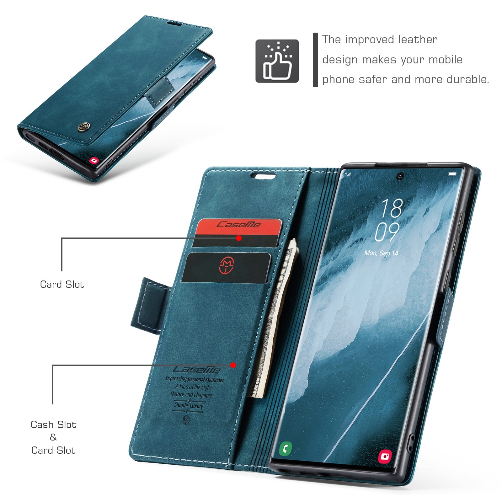 CaseMe 013 Samsung Galaxy S24 Ultra 5G Retro Leather Θήκη Βιβλίο -Blue