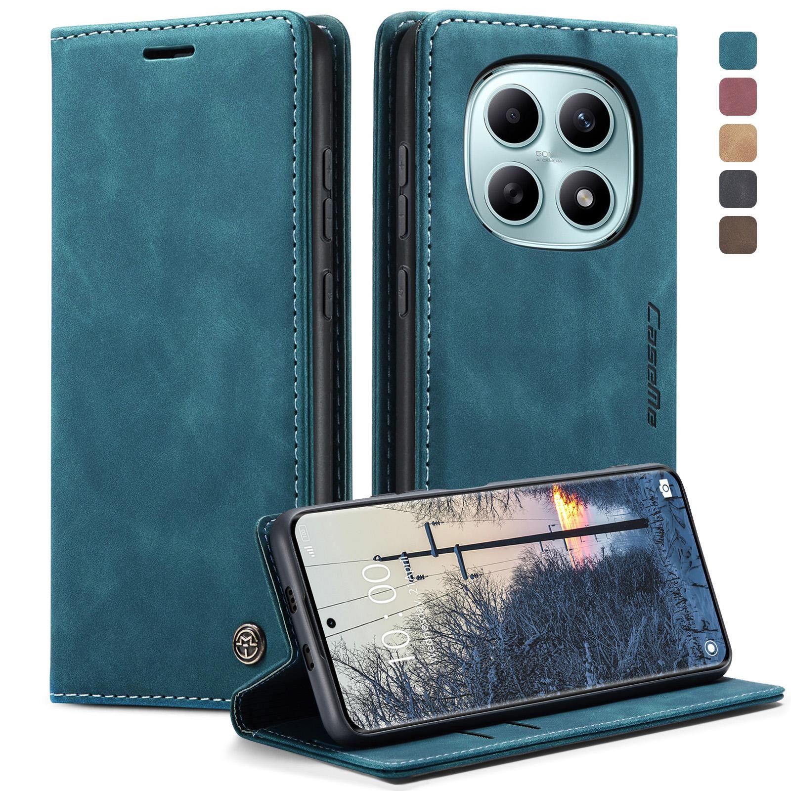 CaseMe 013 Xiaomi Redmi Note 15 4G/5G Retro Leather Θήκη Βιβλίο -Blue