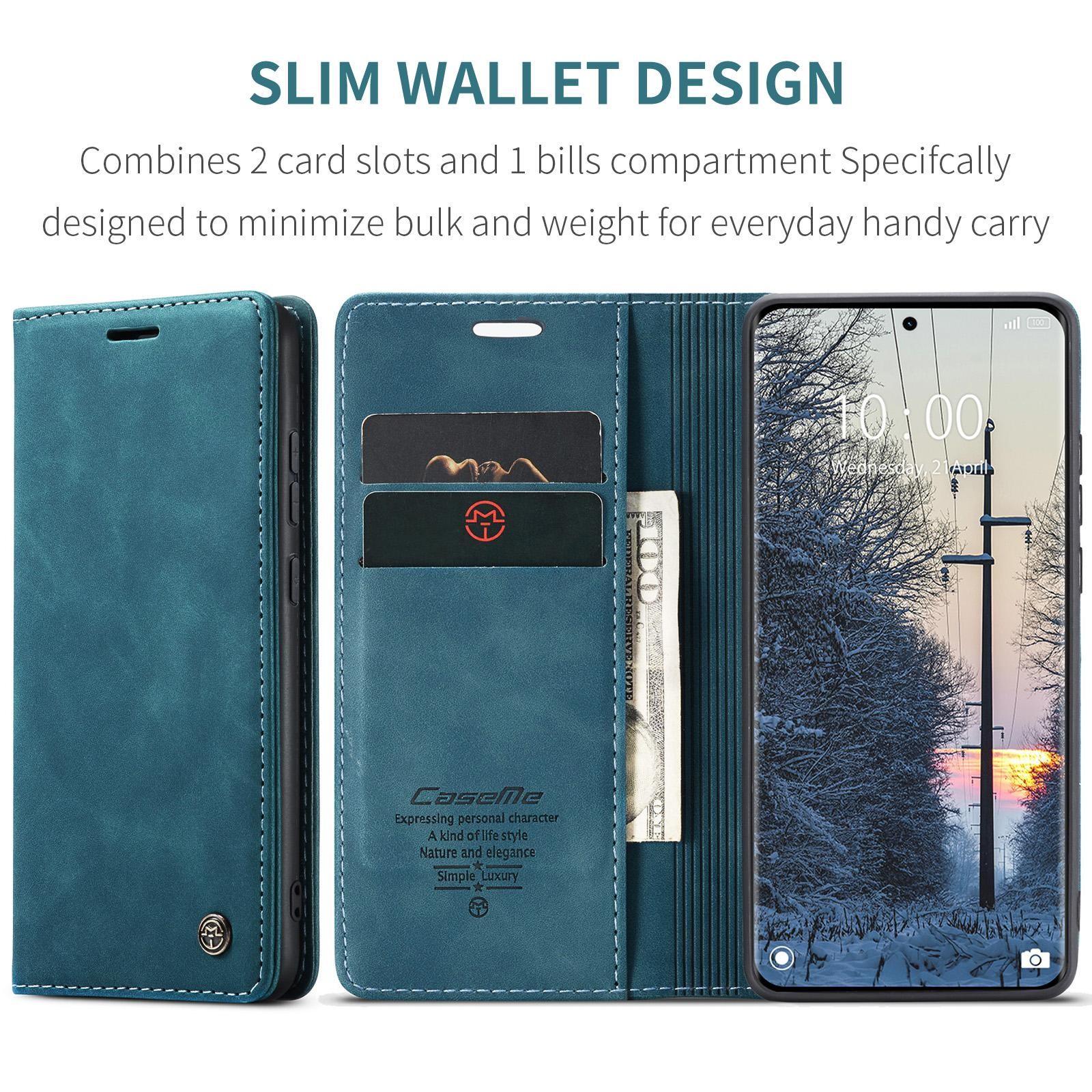 CaseMe 013 Xiaomi Redmi Note 15 4G/5G Retro Leather Θήκη Βιβλίο -Blue