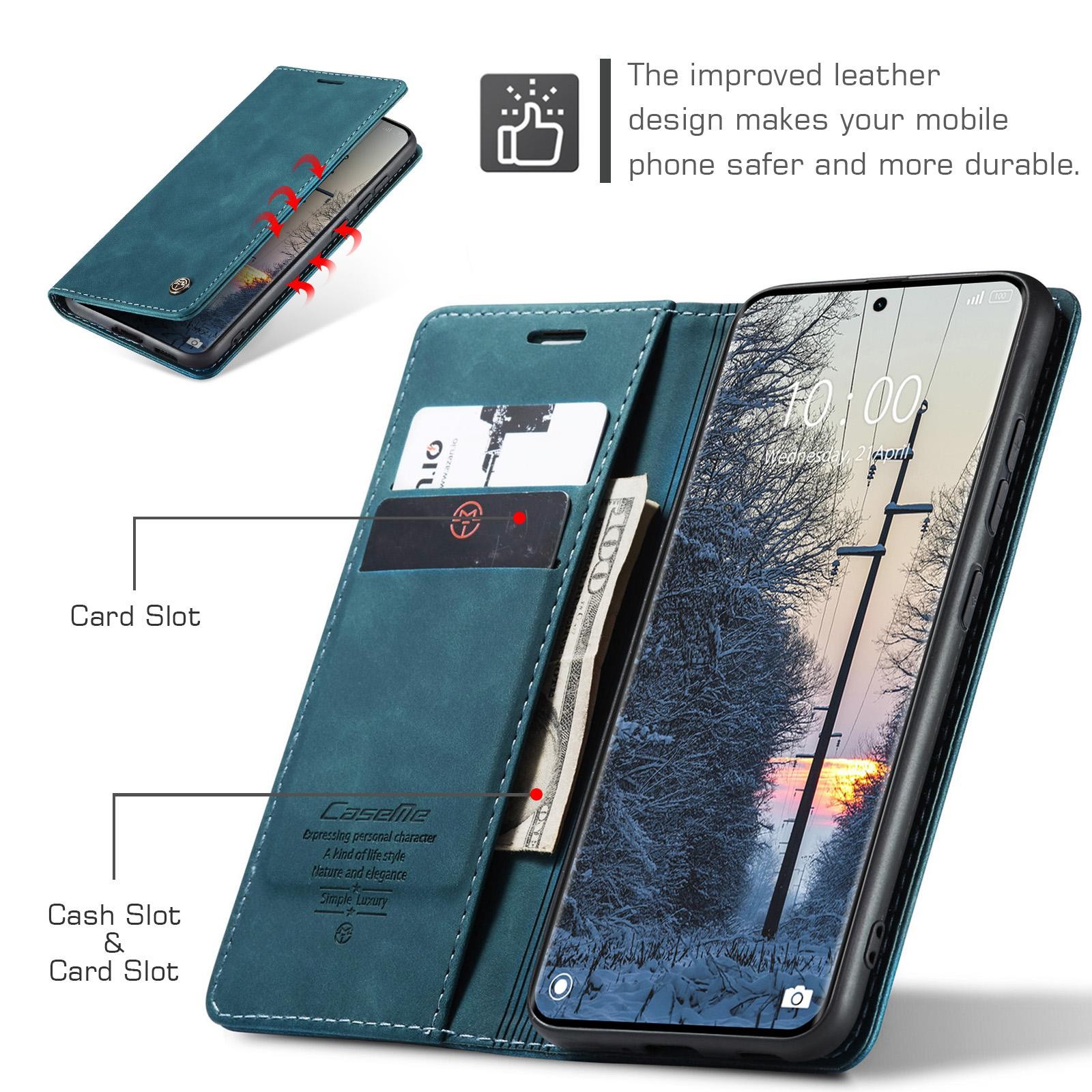 CaseMe 013 Xiaomi Redmi Note 15 4G/5G Retro Leather Θήκη Βιβλίο -Blue