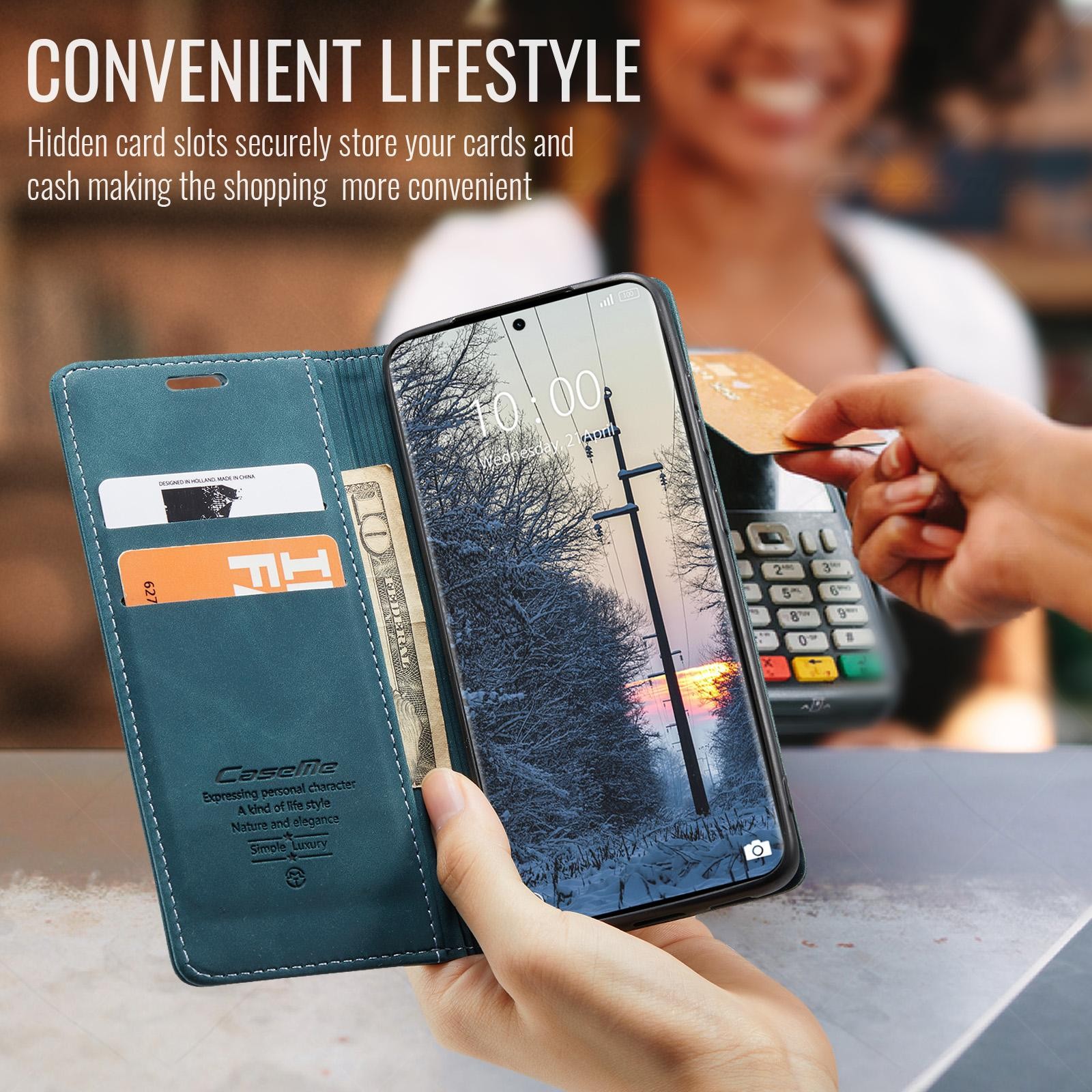 CaseMe 013 Xiaomi Redmi Note 15 4G/5G Retro Leather Θήκη Βιβλίο -Blue