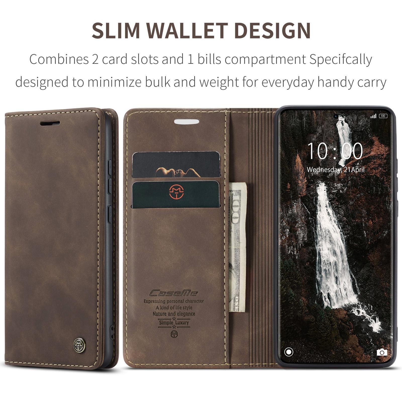 CaseMe 013 Xiaomi Redmi Note 15 4G/5G Retro Leather Θήκη Βιβλίο -Coffee
