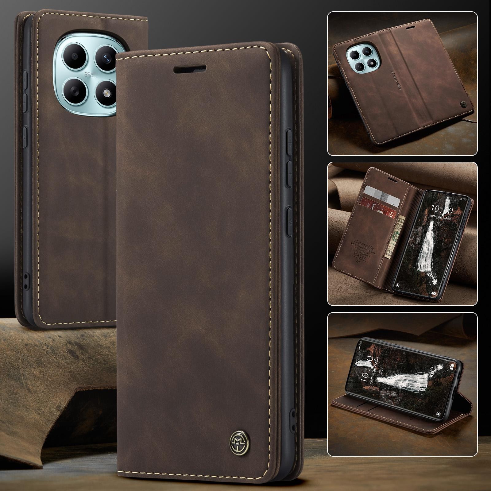 CaseMe 013 Xiaomi Redmi Note 15 4G/5G Retro Leather Θήκη Βιβλίο -Coffee