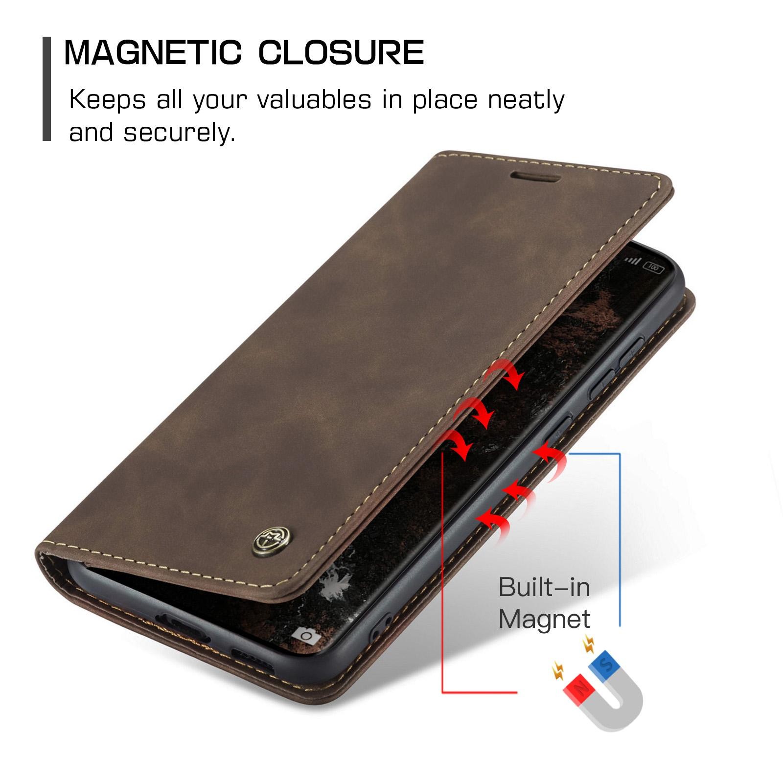 CaseMe 013 Xiaomi Redmi Note 15 4G/5G Retro Leather Θήκη Βιβλίο -Coffee
