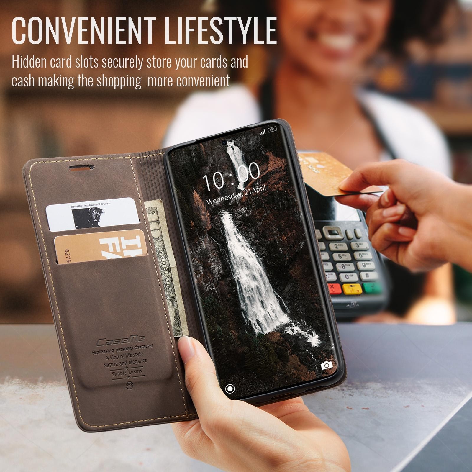 CaseMe 013 Xiaomi Redmi Note 15 4G/5G Retro Leather Θήκη Βιβλίο -Coffee