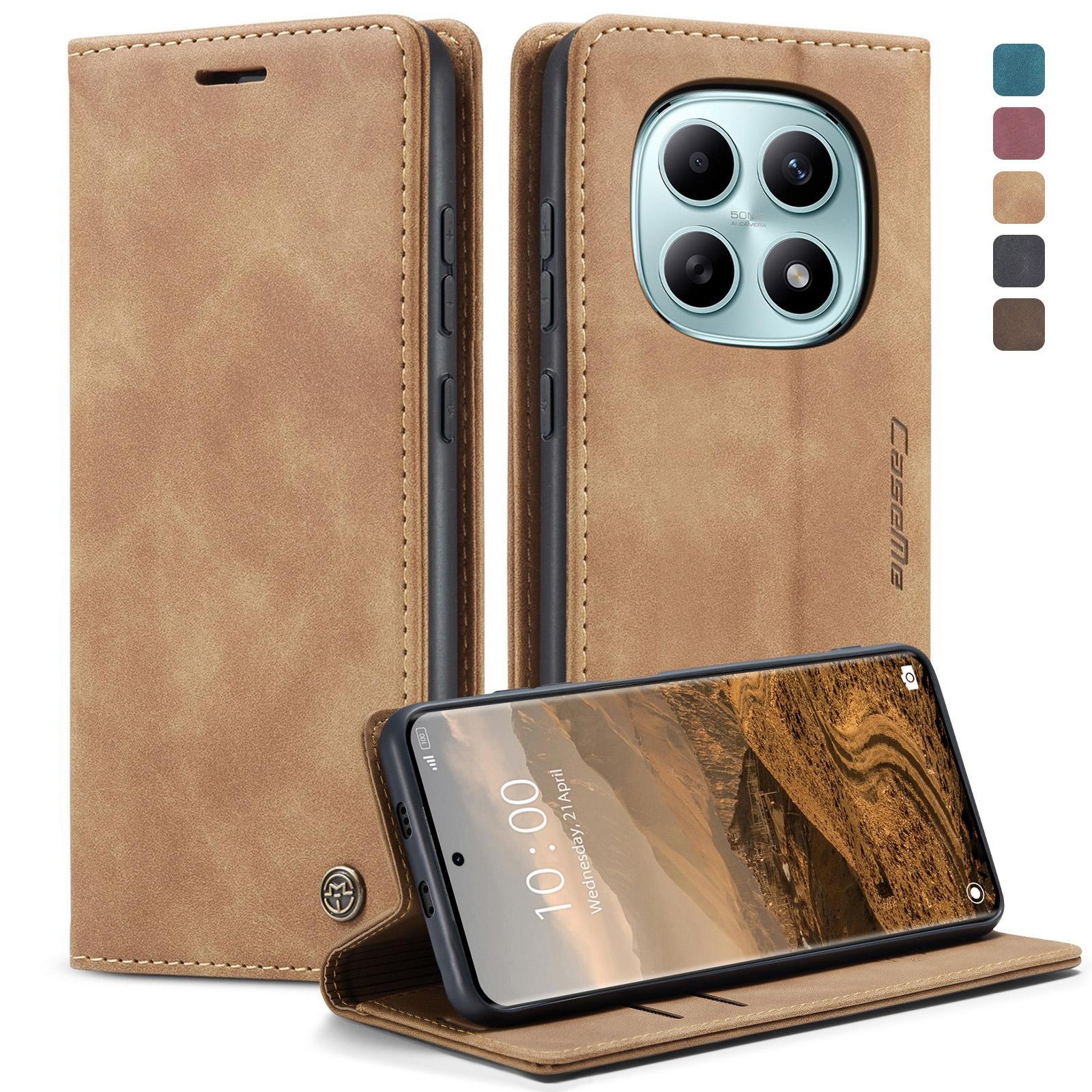 CaseMe 013 Xiaomi Redmi Note 15 4G/5G Retro Leather Θήκη Βιβλίο -Brown