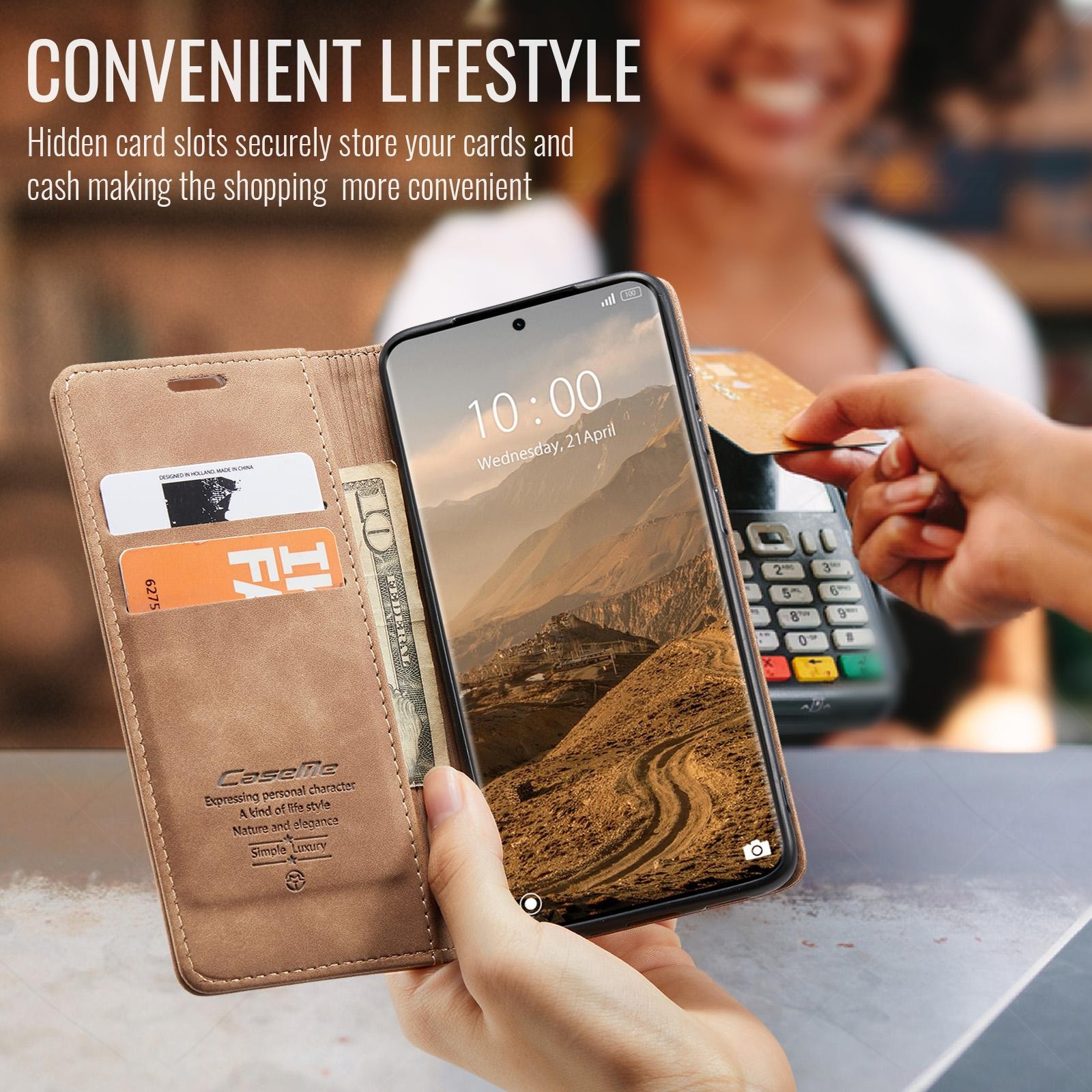 CaseMe 013 Xiaomi Redmi Note 15 4G/5G Retro Leather Θήκη Βιβλίο -Brown