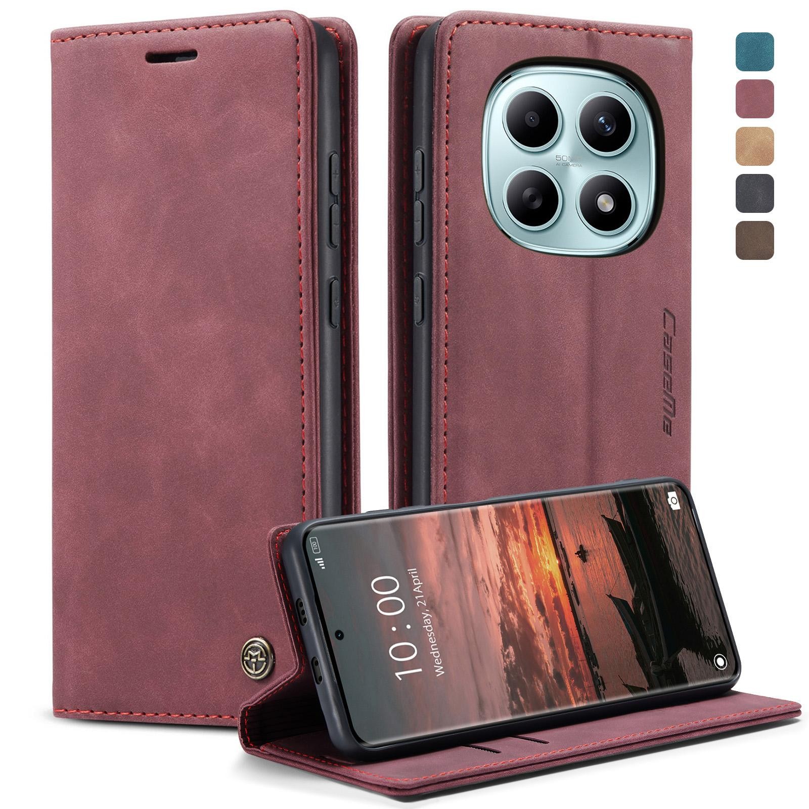 CaseMe 013 Xiaomi Redmi Note 15 4G/5G Retro Leather Θήκη Βιβλίο -Red