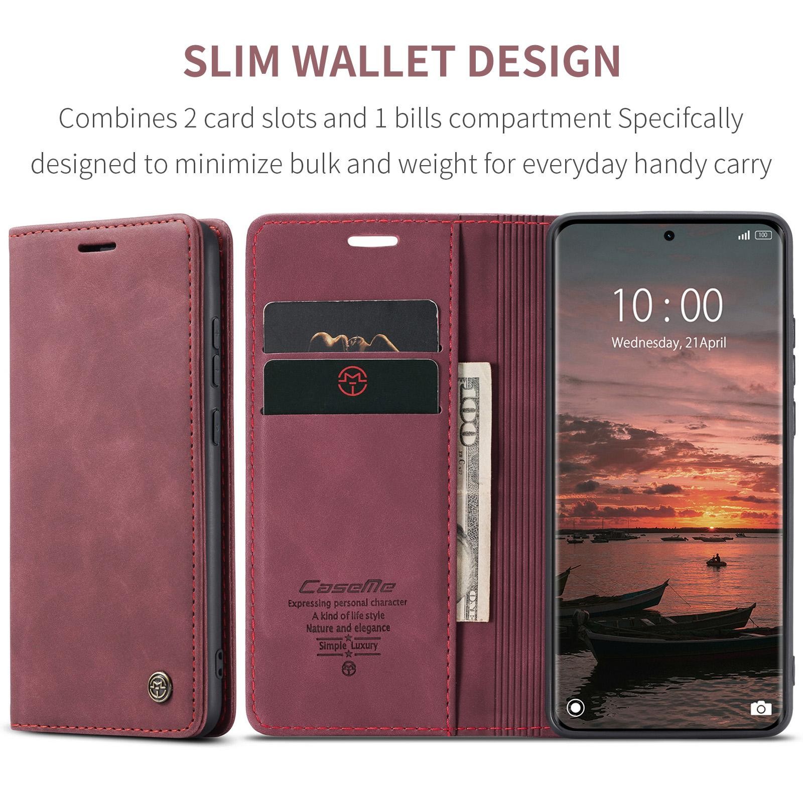 CaseMe 013 Xiaomi Redmi Note 15 4G/5G Retro Leather Θήκη Βιβλίο -Red