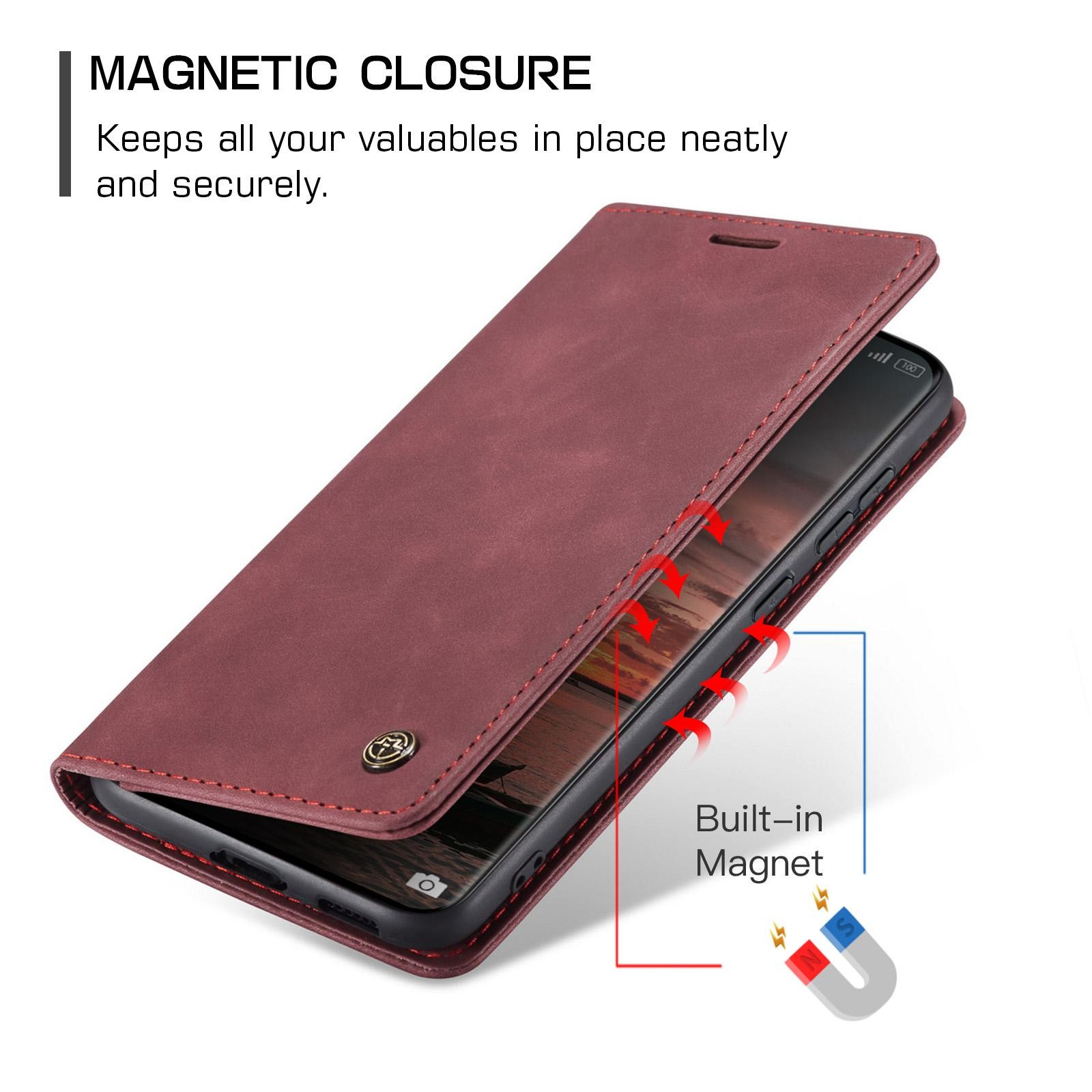 CaseMe 013 Xiaomi Redmi Note 15 4G/5G Retro Leather Θήκη Βιβλίο -Red