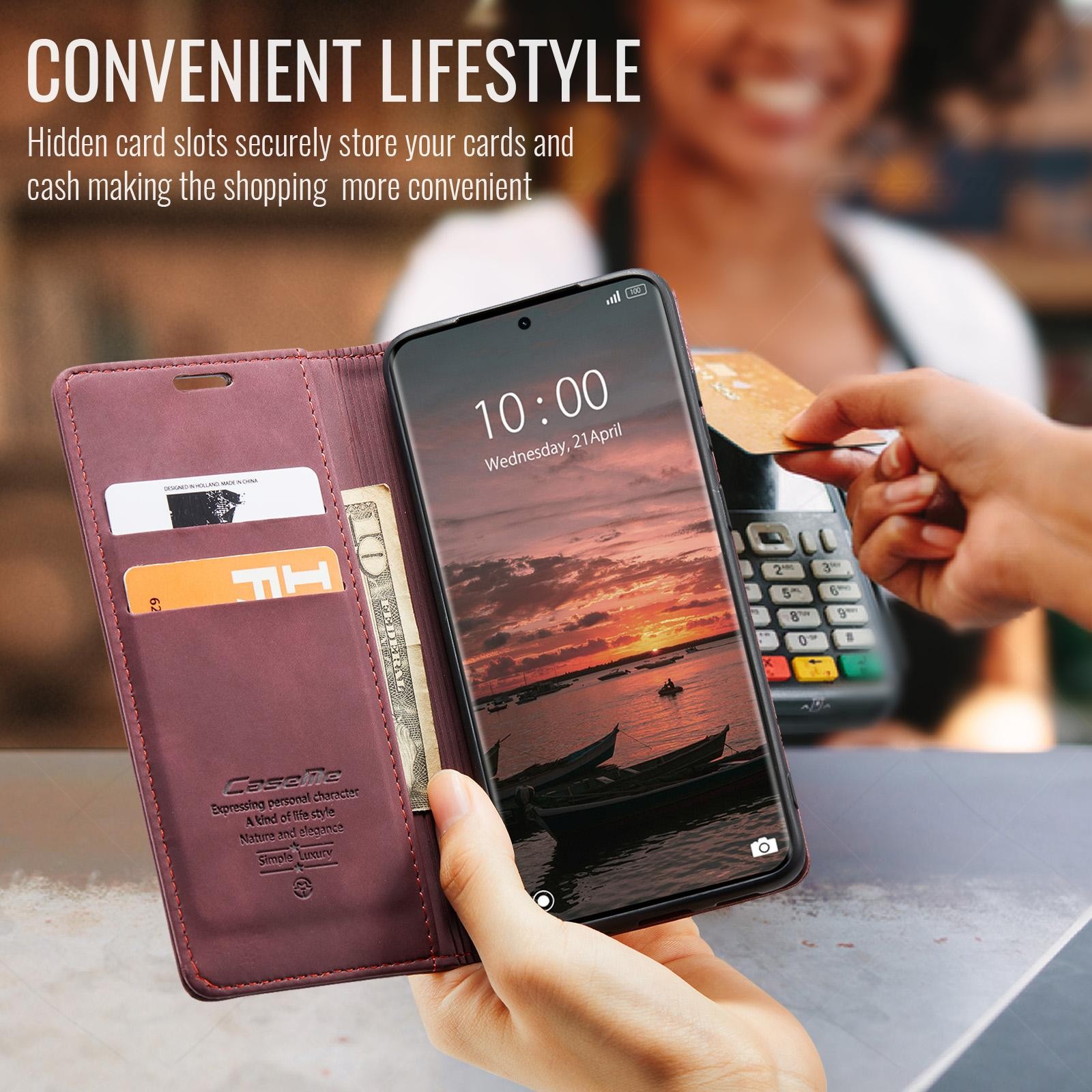 CaseMe 013 Xiaomi Redmi Note 15 4G/5G Retro Leather Θήκη Βιβλίο -Red