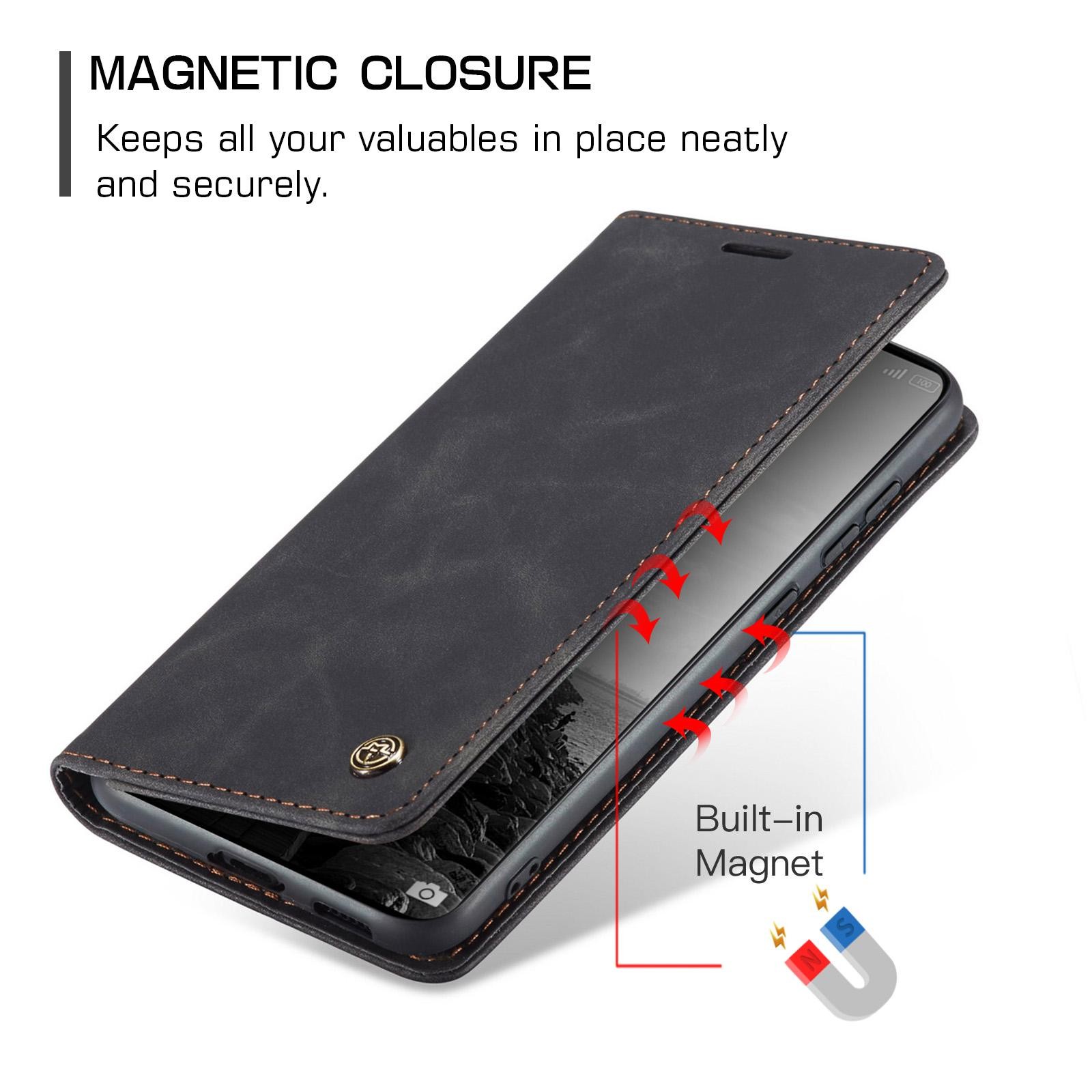 CaseMe 013 Xiaomi Redmi Note 15 4G/5G Retro Leather Θήκη Βιβλίο -Black
