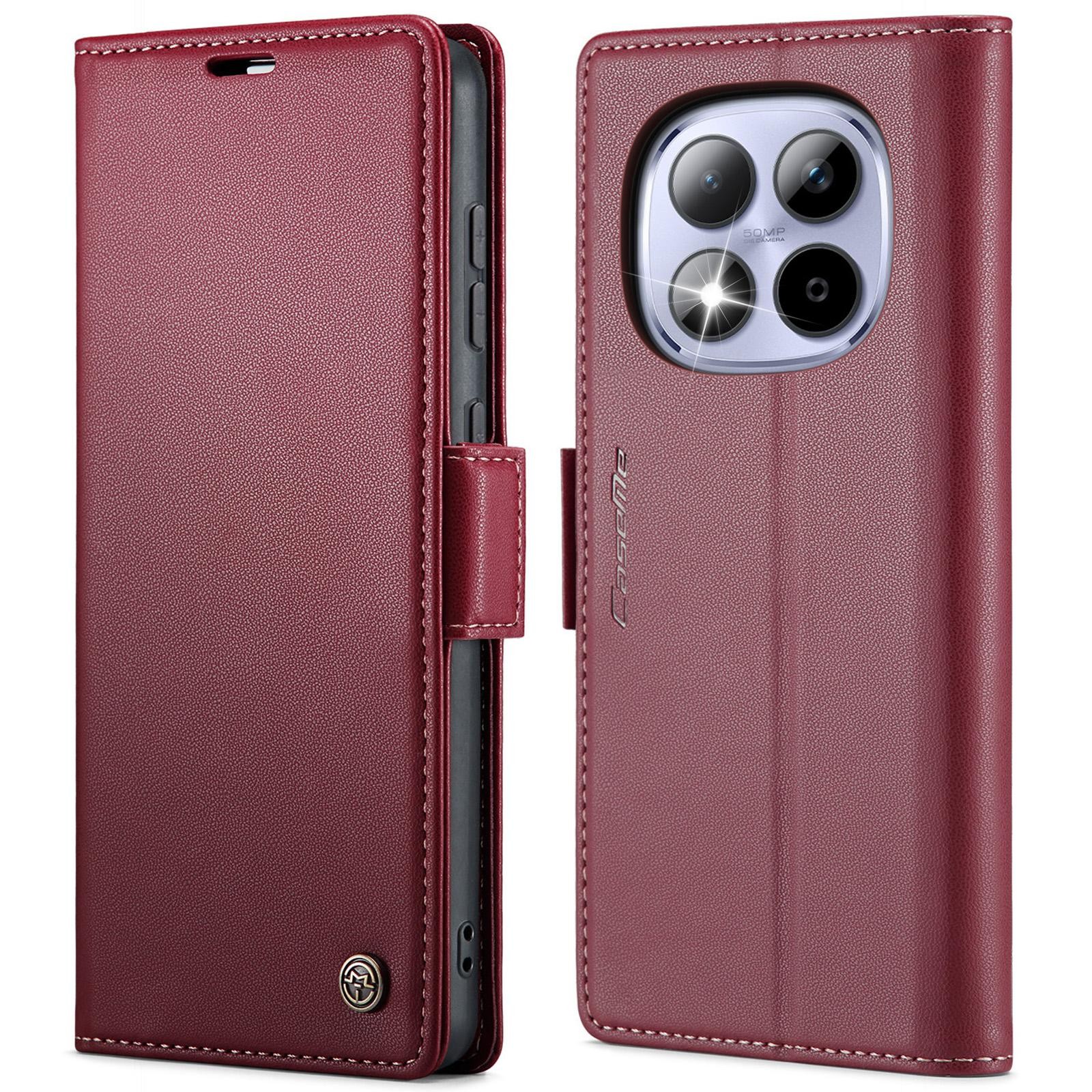 CaseMe 023 Xiaomi Redmi Note 15 Pro 4G RFID Θήκη Πορτοφόλι Δερμάτινη –Red