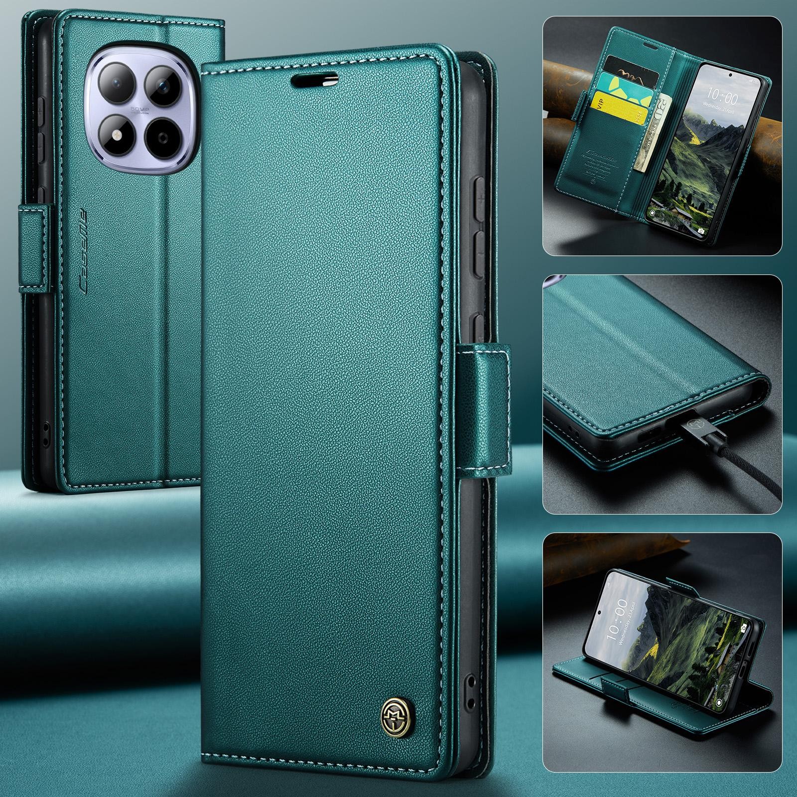 CaseMe 023 Xiaomi Redmi Note 15 Pro 4G RFID Θήκη Πορτοφόλι Δερμάτινη –Green