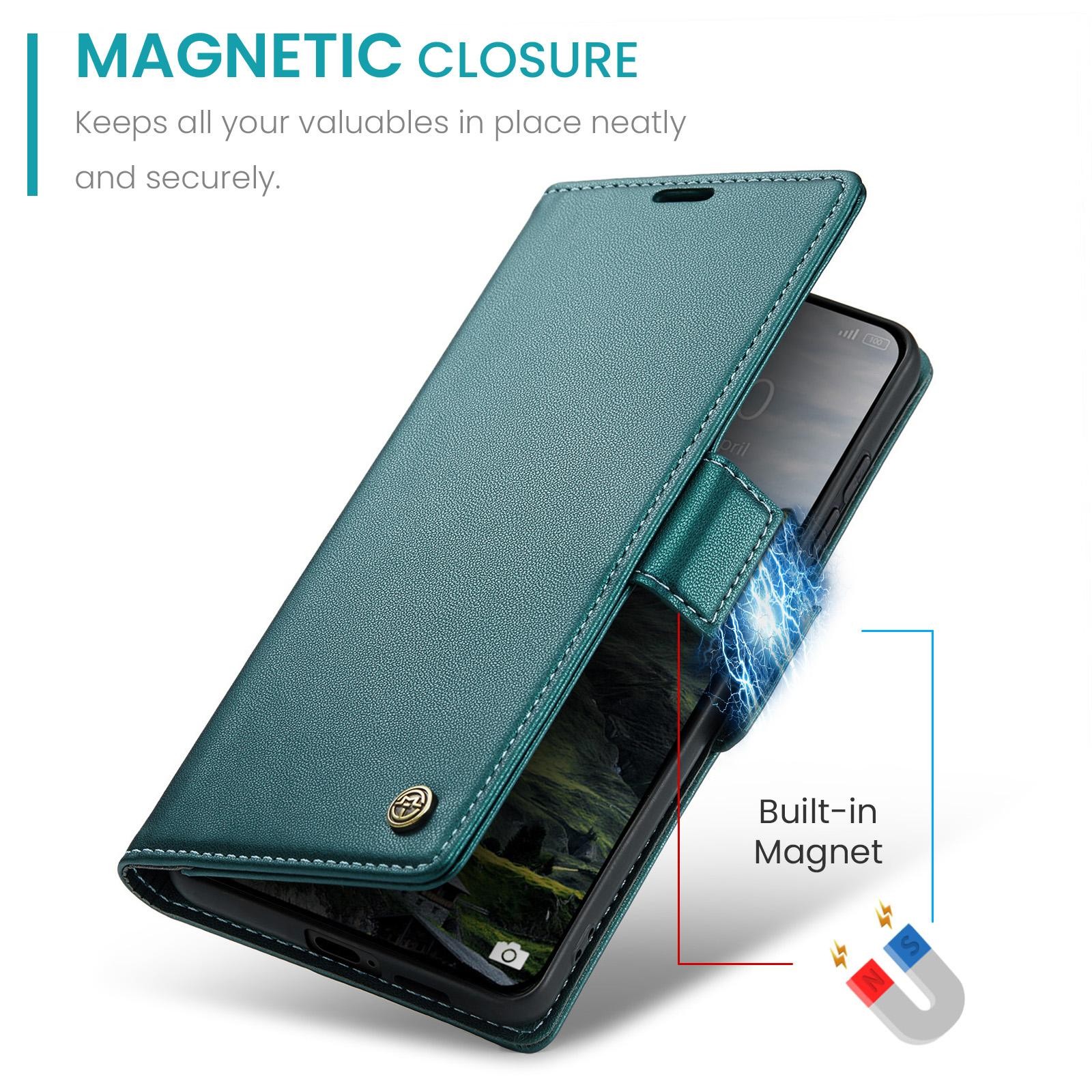 CaseMe 023 Xiaomi Redmi Note 15 Pro 4G RFID Θήκη Πορτοφόλι Δερμάτινη –Green