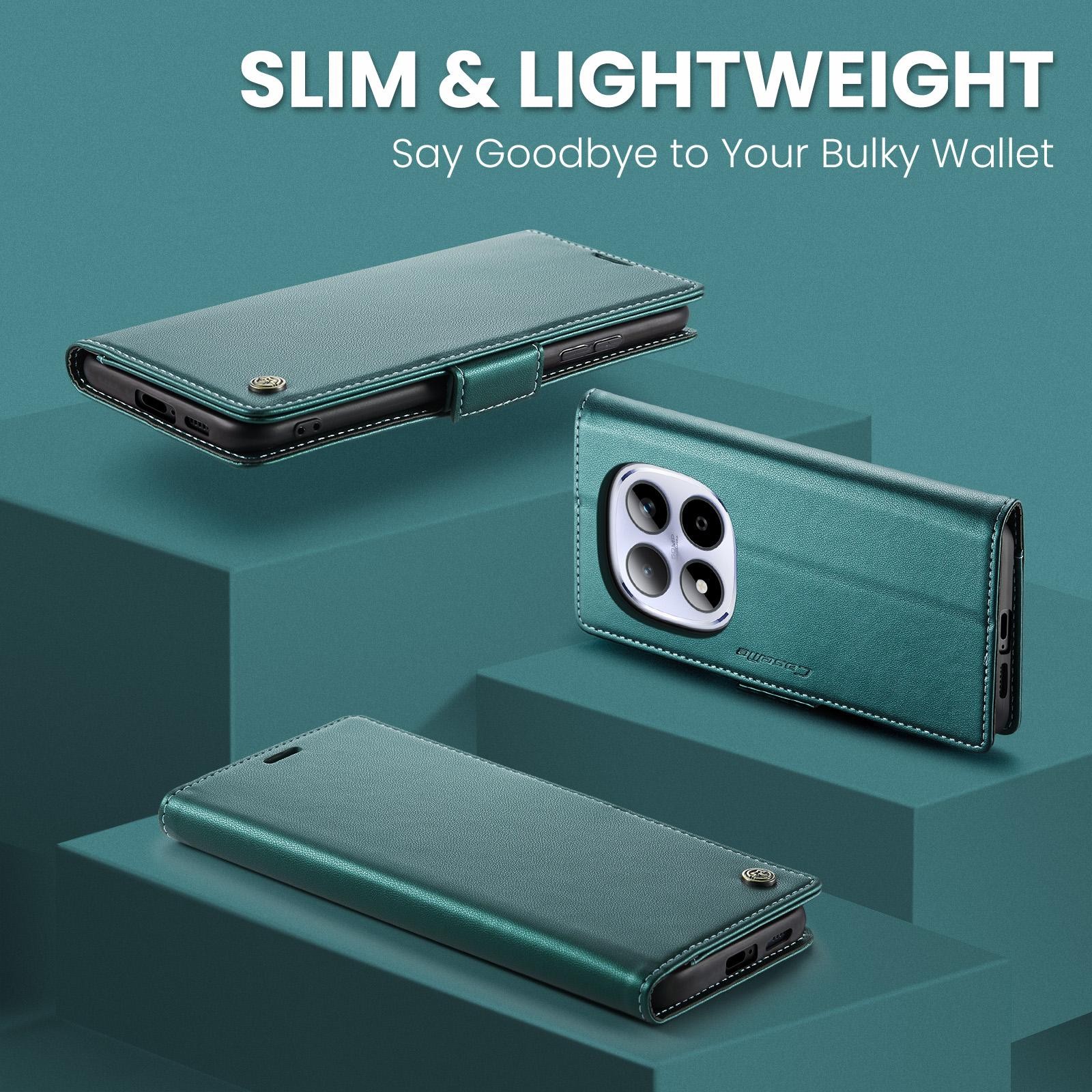 CaseMe 023 Xiaomi Redmi Note 15 Pro 4G RFID Θήκη Πορτοφόλι Δερμάτινη –Green