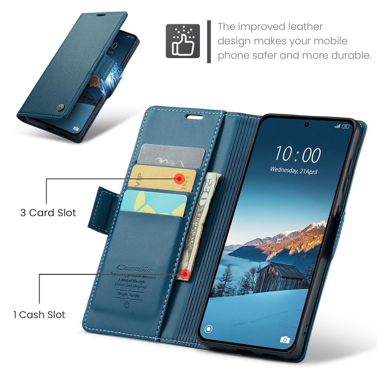 CaseMe 023 Xiaomi Redmi Note 15 Pro 4G RFID Θήκη Πορτοφόλι Δερμάτινη –Blue