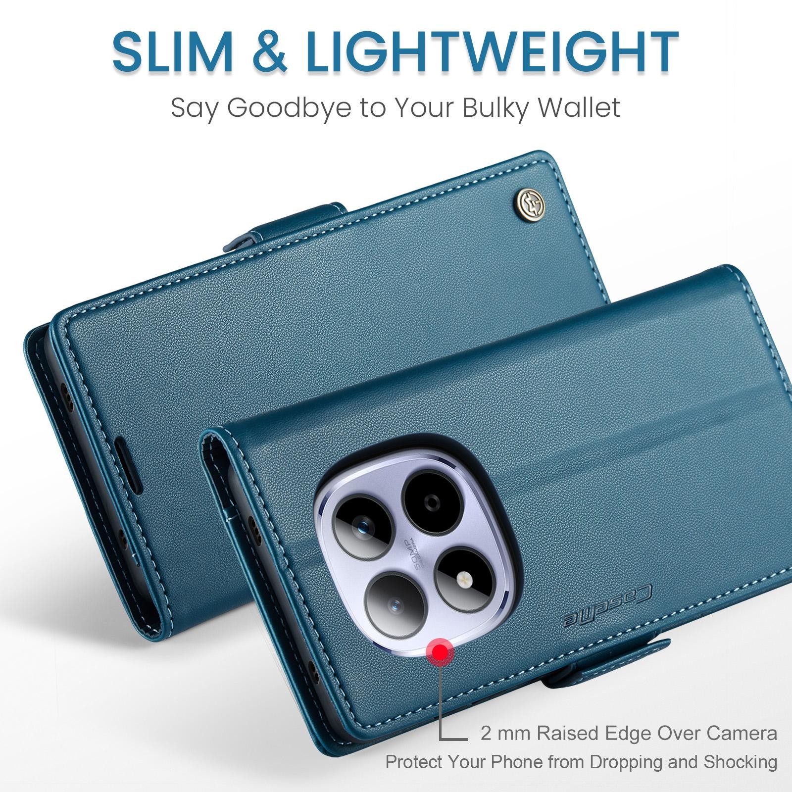 CaseMe 023 Xiaomi Redmi Note 15 Pro 4G RFID Θήκη Πορτοφόλι Δερμάτινη –Blue