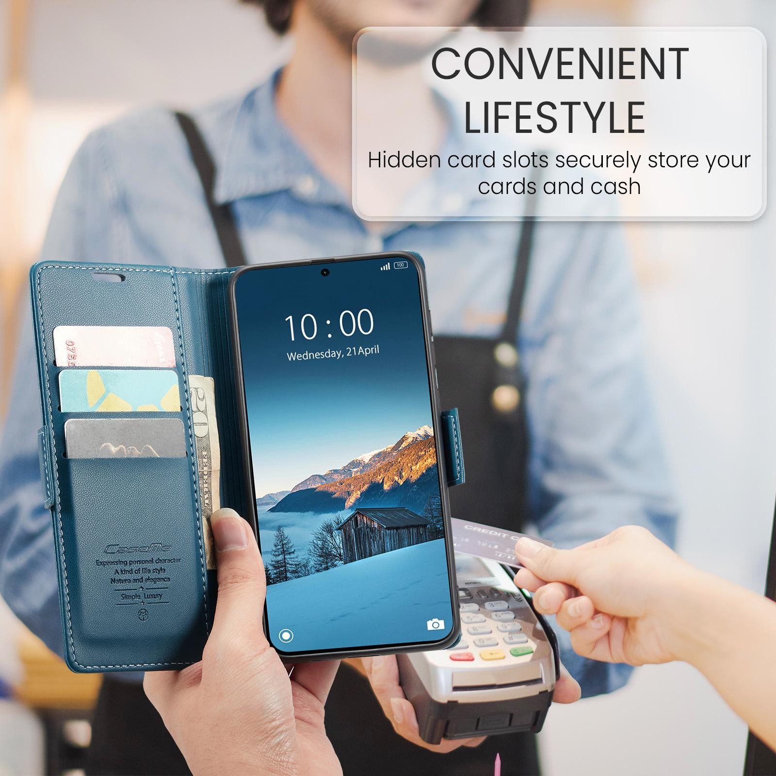 CaseMe 023 Xiaomi Redmi Note 15 Pro 4G RFID Θήκη Πορτοφόλι Δερμάτινη –Blue