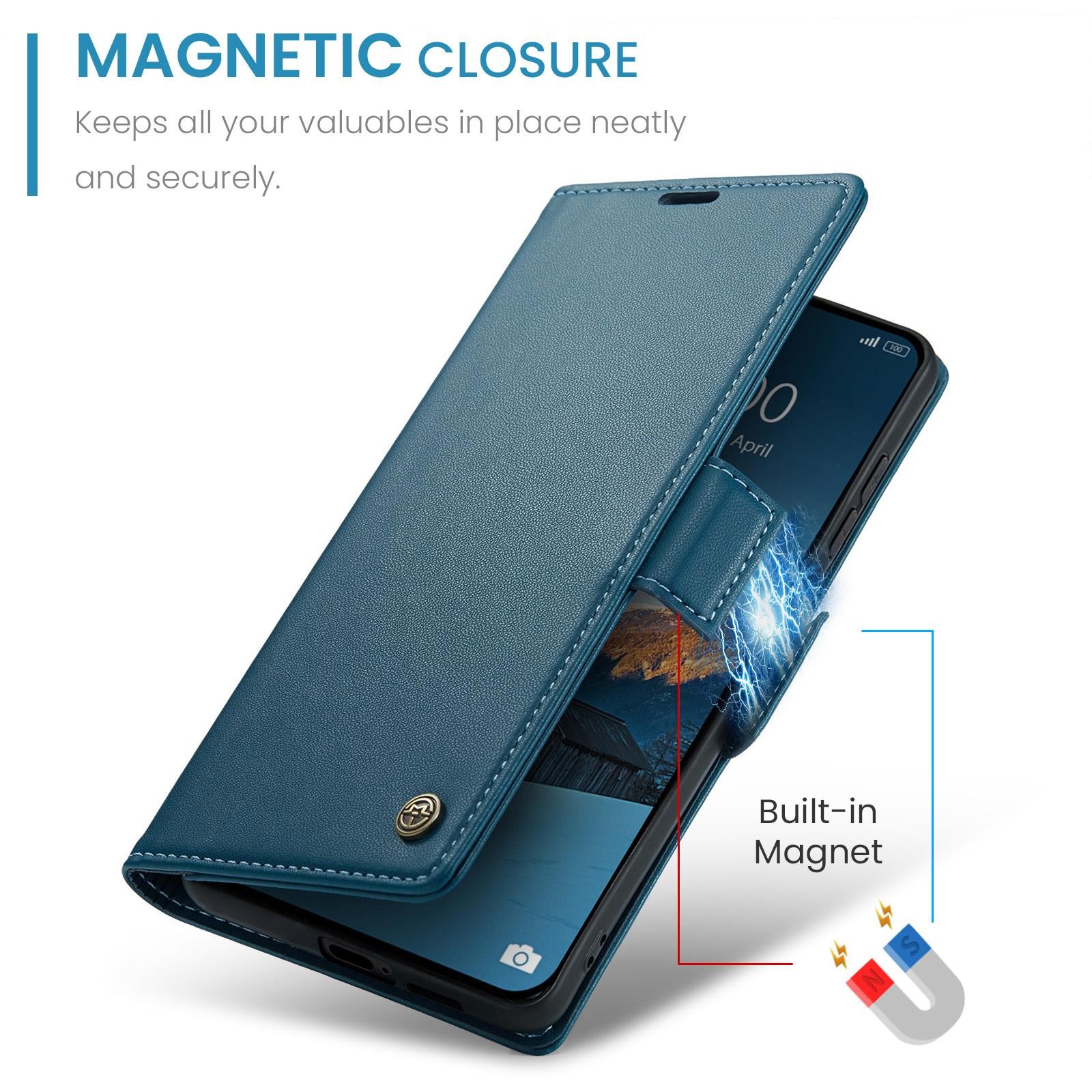 CaseMe 023 Xiaomi Redmi Note 15 Pro 4G RFID Θήκη Πορτοφόλι Δερμάτινη –Blue