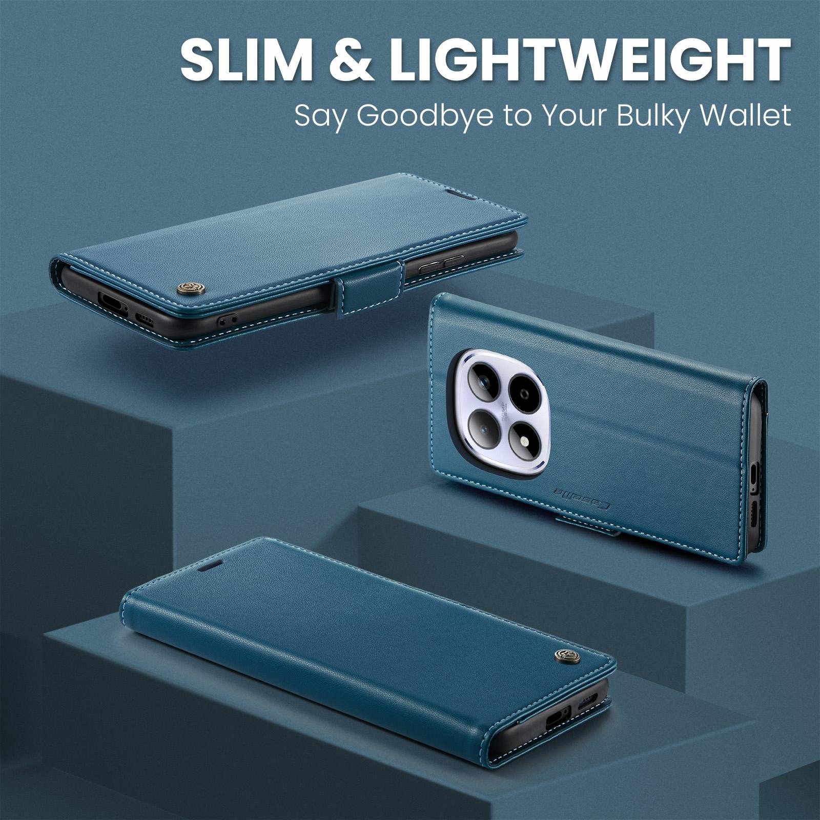 CaseMe 023 Xiaomi Redmi Note 15 Pro 4G RFID Θήκη Πορτοφόλι Δερμάτινη –Blue