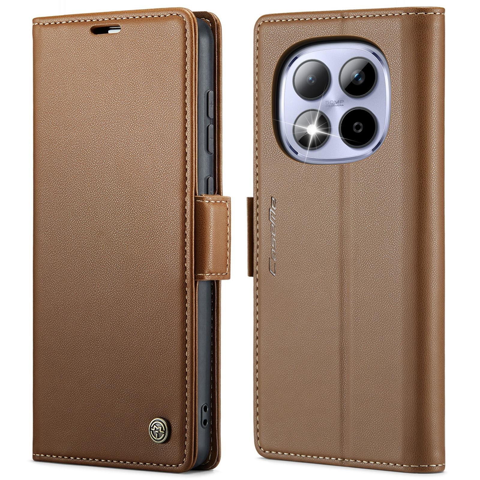 CaseMe 023 Xiaomi Redmi Note 15 Pro 4G RFID Θήκη Πορτοφόλι Δερμάτινη –Brown