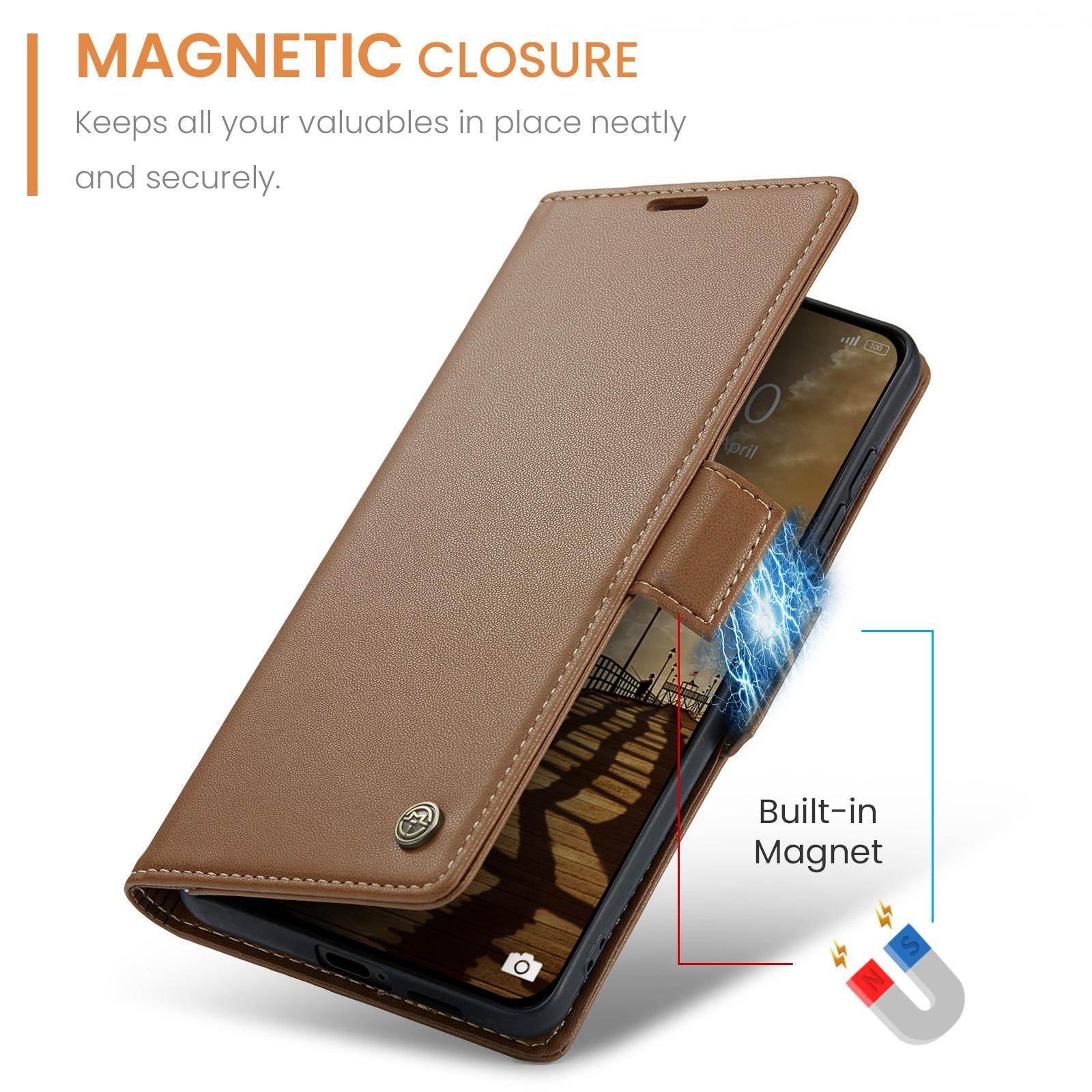CaseMe 023 Xiaomi Redmi Note 15 Pro 4G RFID Θήκη Πορτοφόλι Δερμάτινη –Brown