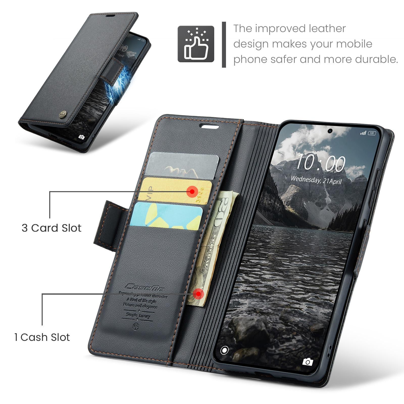 CaseMe 023 Xiaomi Redmi Note 15 Pro 4G RFID Θήκη Πορτοφόλι Δερμάτινη –Black