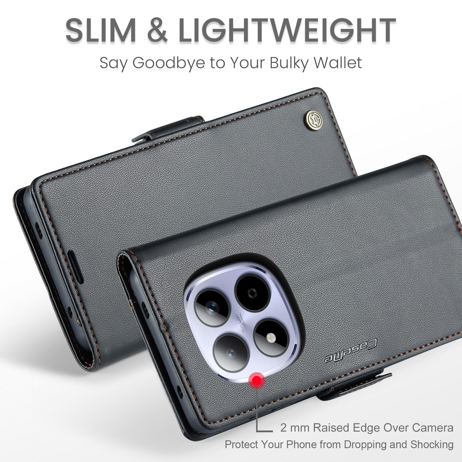 CaseMe 023 Xiaomi Redmi Note 15 Pro 4G RFID Θήκη Πορτοφόλι Δερμάτινη –Black