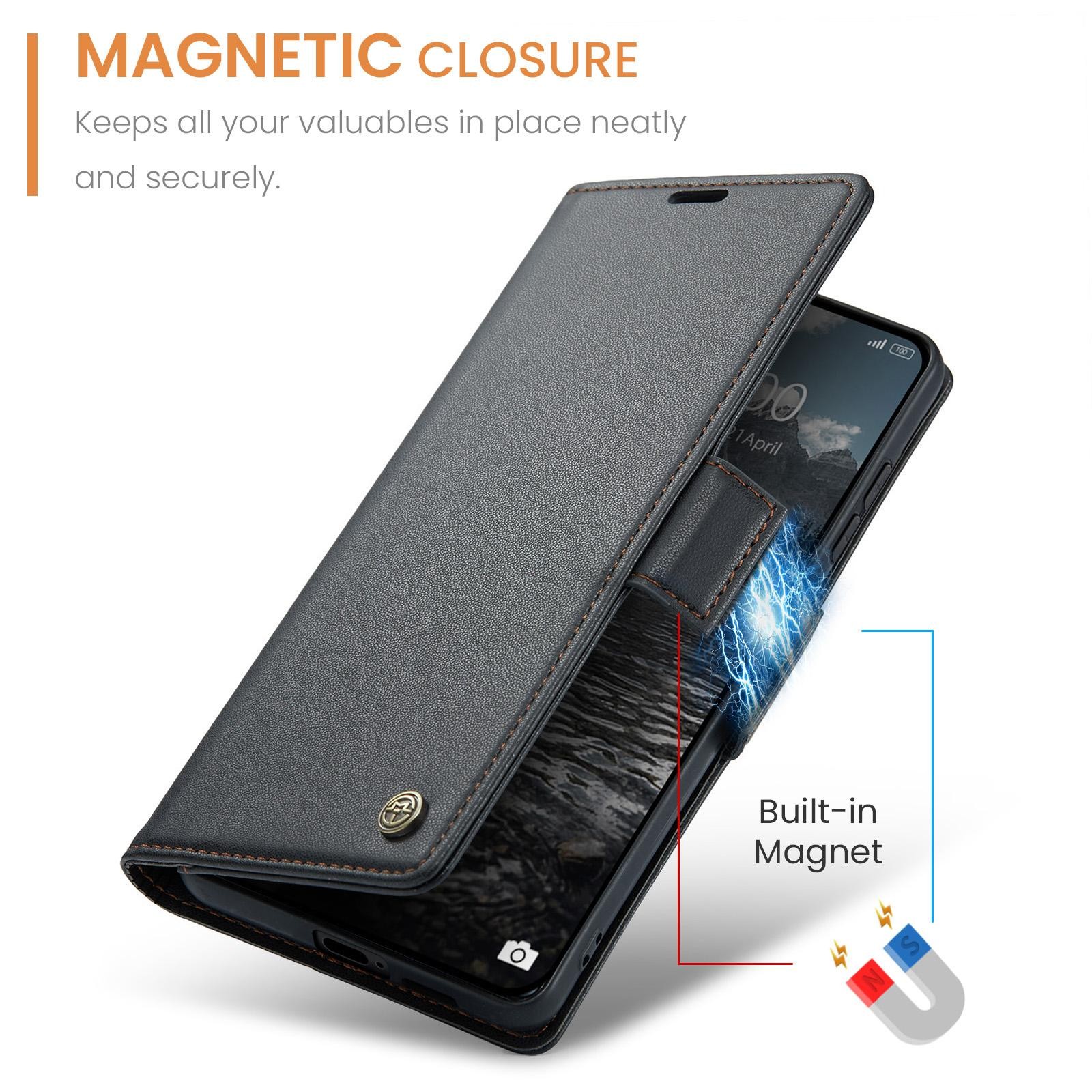 CaseMe 023 Xiaomi Redmi Note 15 Pro 4G RFID Θήκη Πορτοφόλι Δερμάτινη –Black