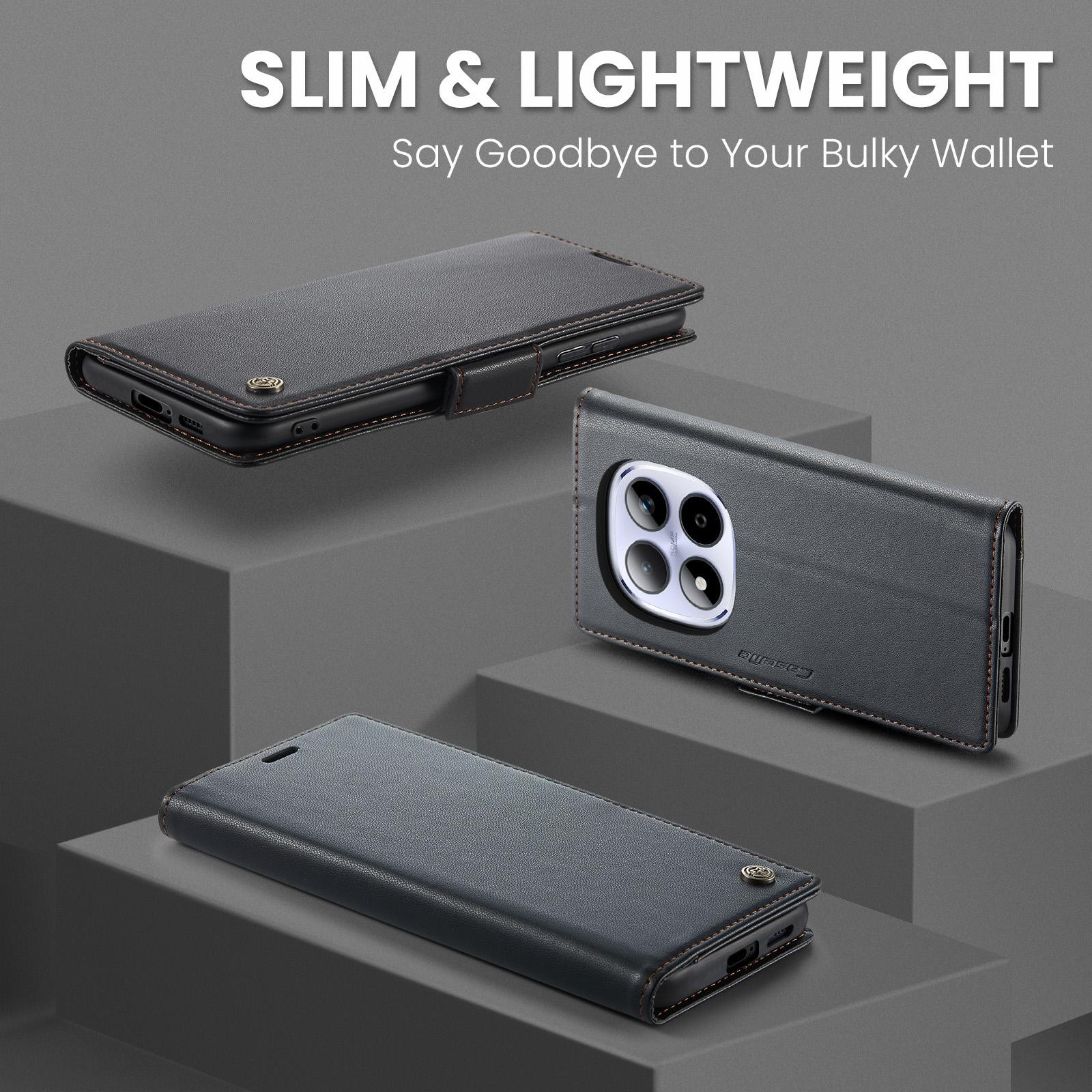 CaseMe 023 Xiaomi Redmi Note 15 Pro 4G RFID Θήκη Πορτοφόλι Δερμάτινη –Black