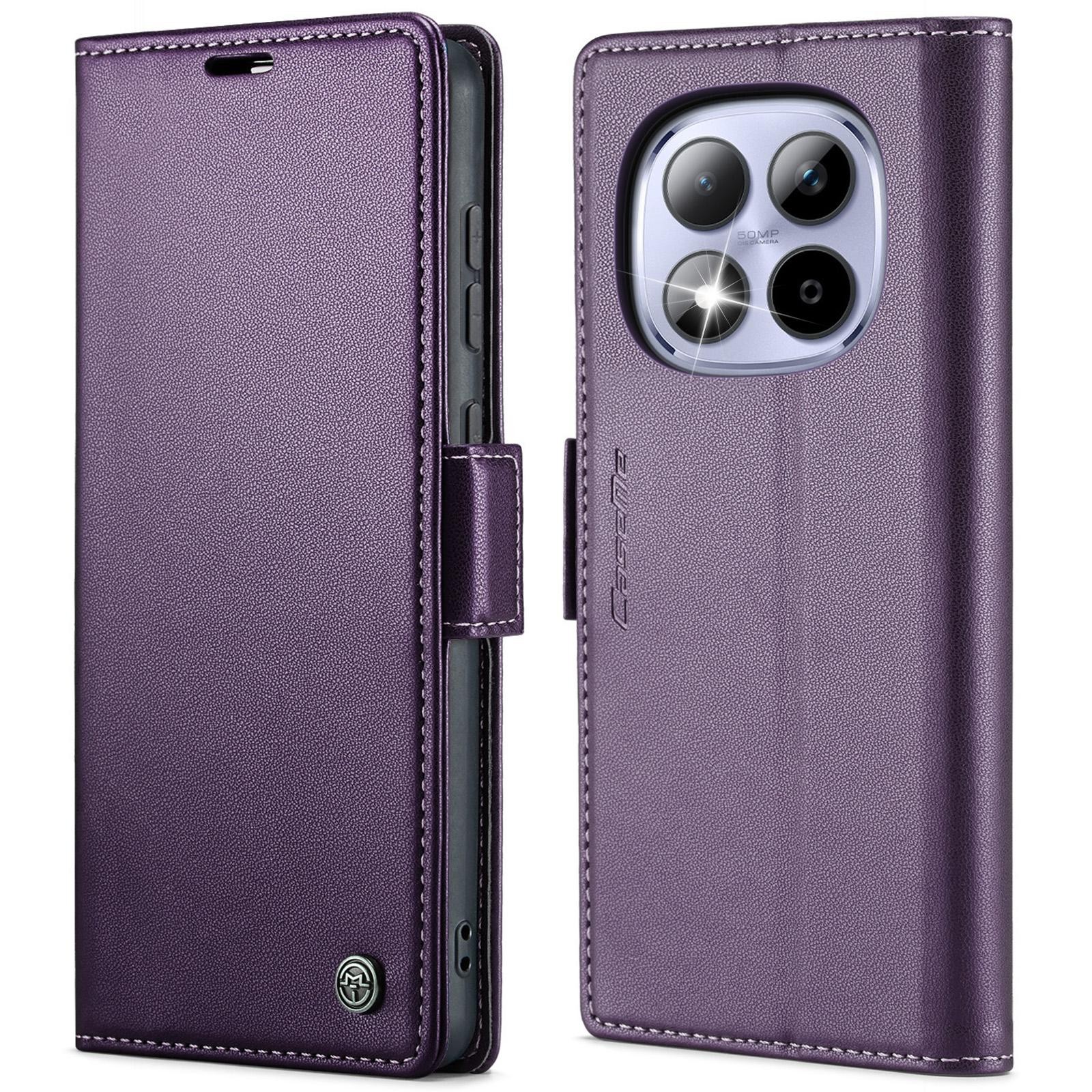 CaseMe 023 Xiaomi Redmi Note 15 Pro 4G RFID Θήκη Πορτοφόλι Δερμάτινη –Purple