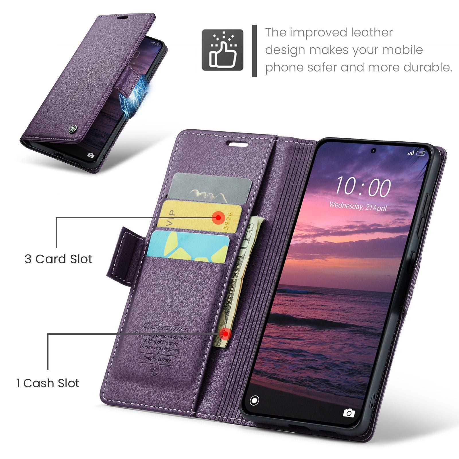 CaseMe 023 Xiaomi Redmi Note 15 Pro 4G RFID Θήκη Πορτοφόλι Δερμάτινη –Purple