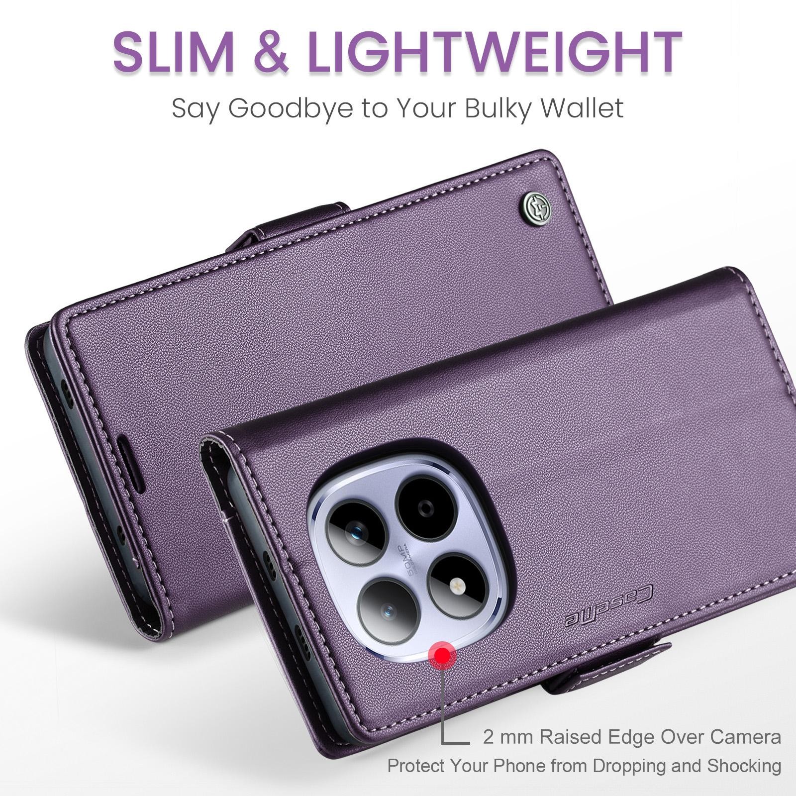CaseMe 023 Xiaomi Redmi Note 15 Pro 4G RFID Θήκη Πορτοφόλι Δερμάτινη –Purple
