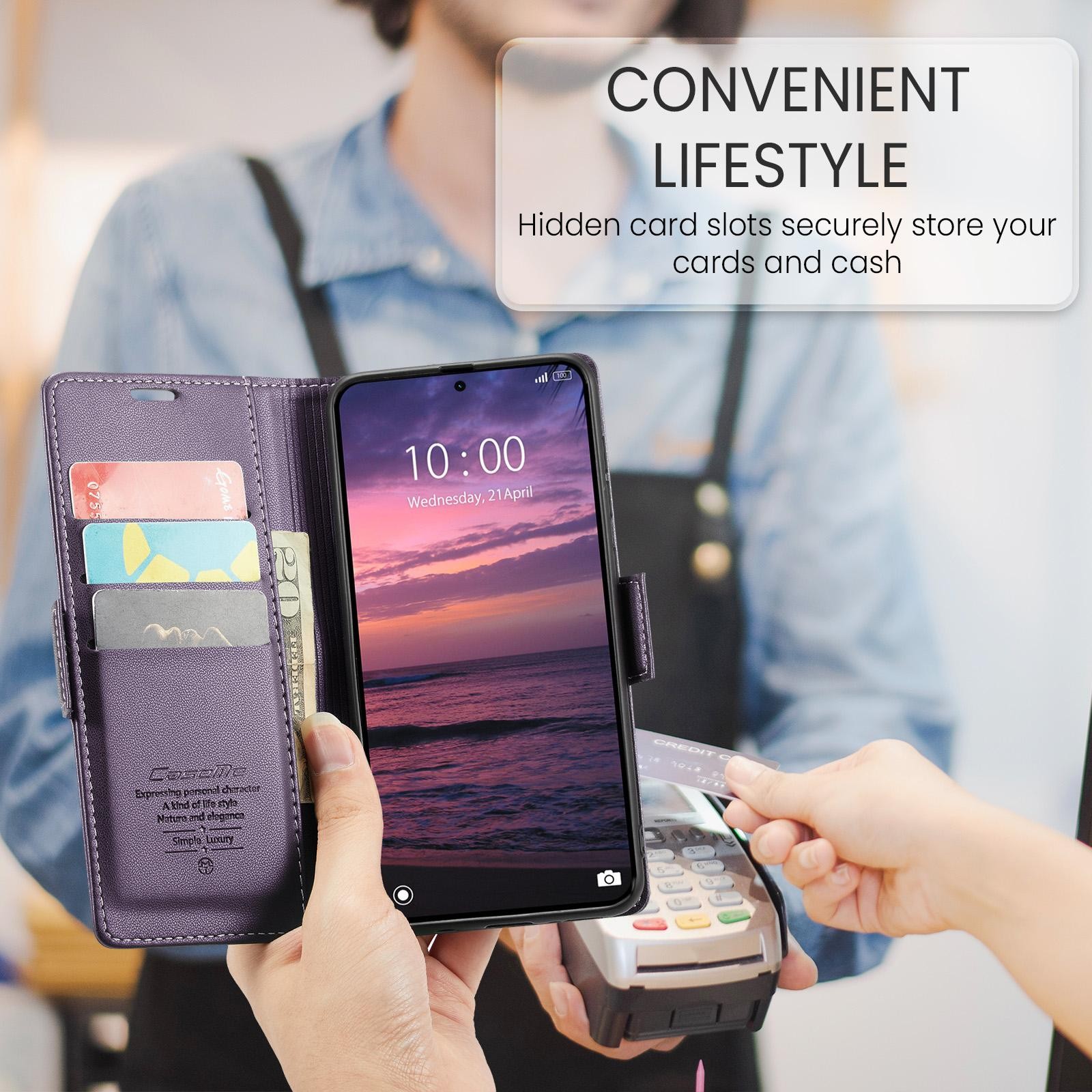 CaseMe 023 Xiaomi Redmi Note 15 Pro 4G RFID Θήκη Πορτοφόλι Δερμάτινη –Purple
