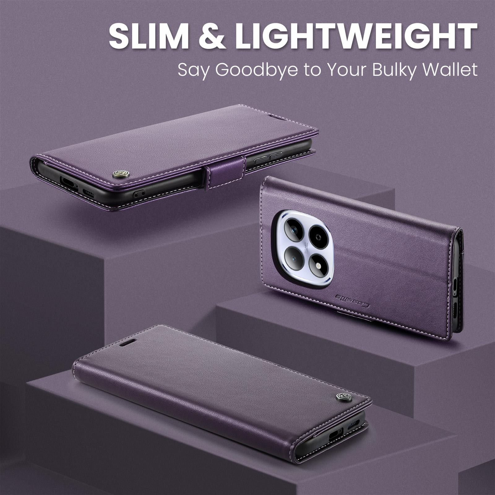 CaseMe 023 Xiaomi Redmi Note 15 Pro 4G RFID Θήκη Πορτοφόλι Δερμάτινη –Purple